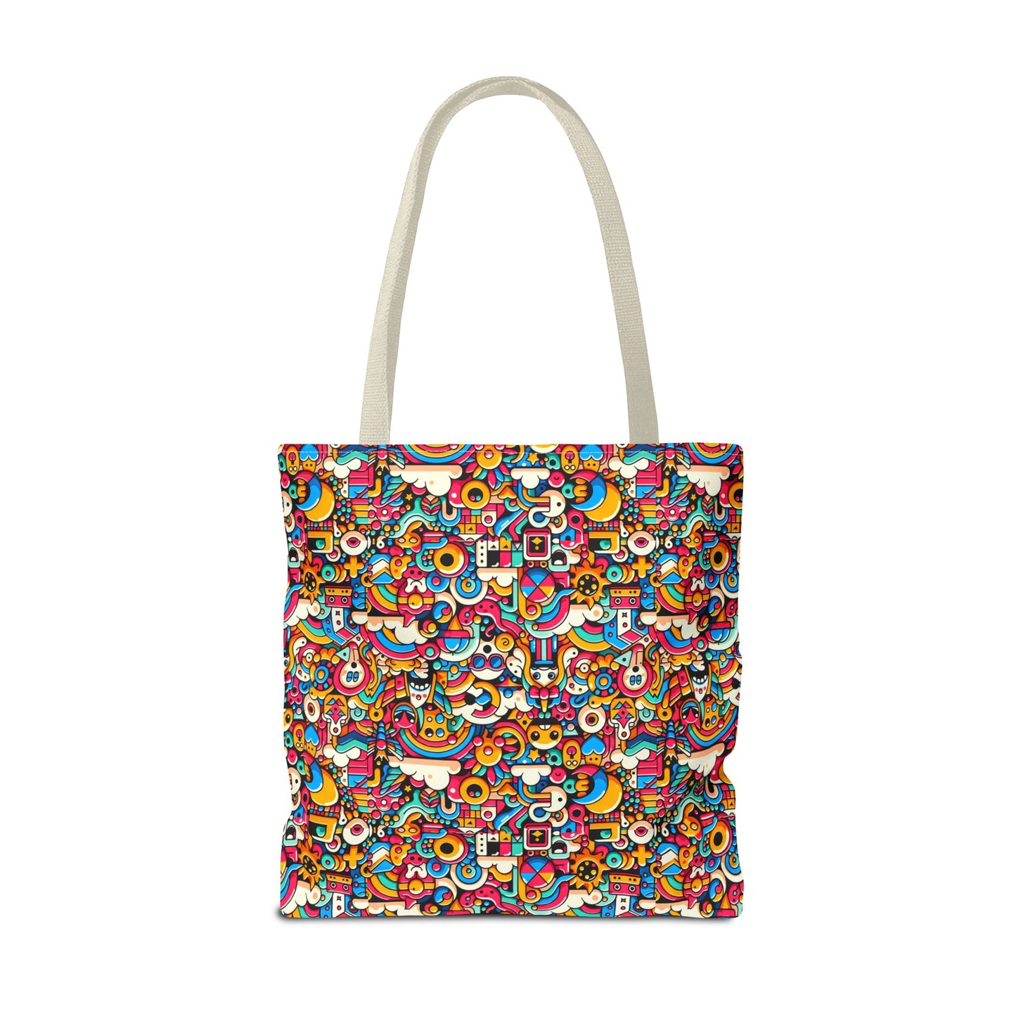 Neon Pop Playful Pop Culture Mashup Tote Bag - 8404 Design-62