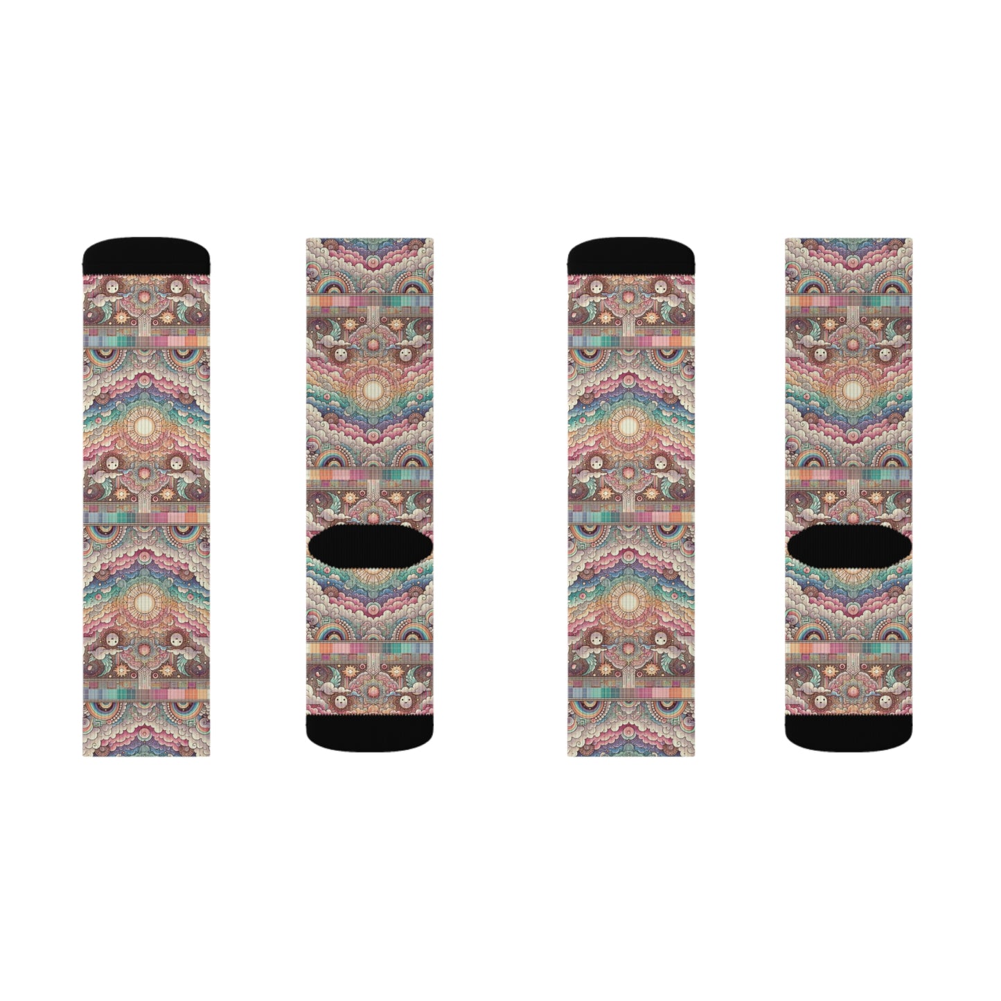 Digital Dreamland Whimsical and Nostalgic Streetwear With a Digital Twist Sublimation Socks - 8404 Design-56