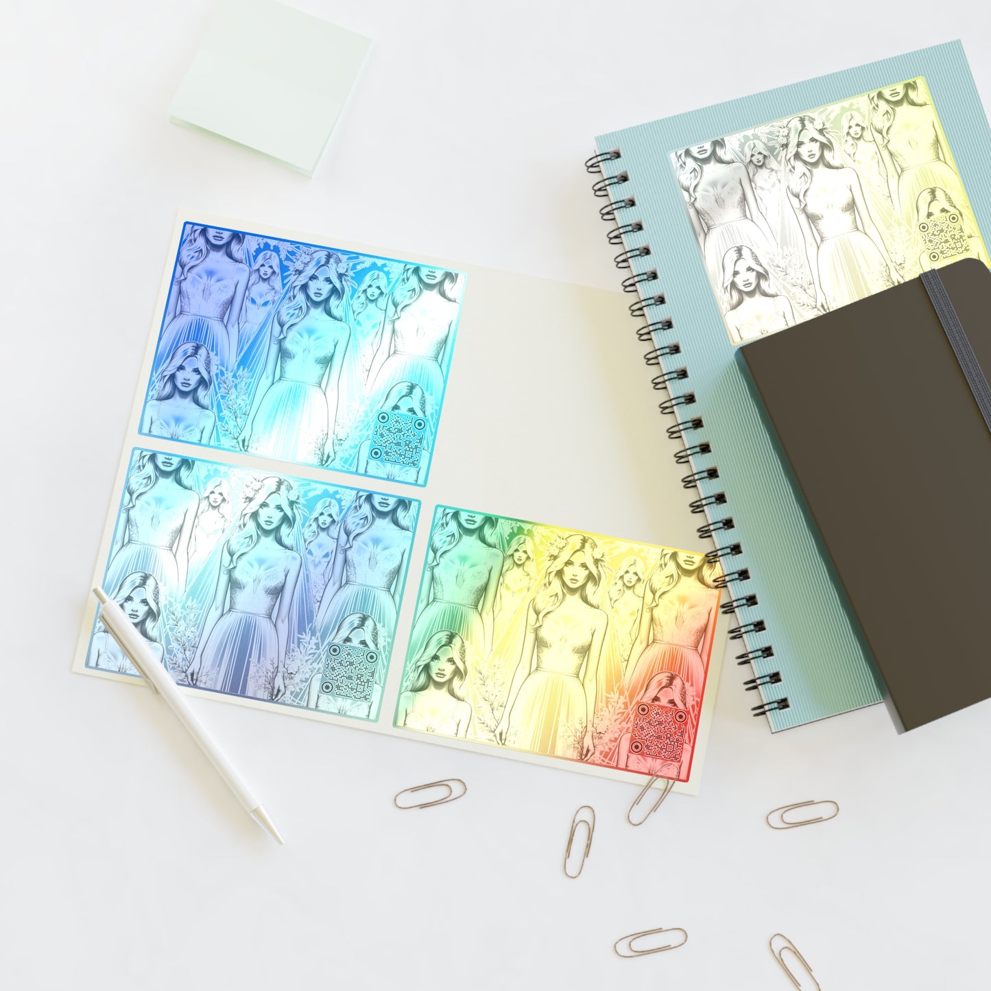 Chic Bridal Minimalism Modern Romantic Sticker Sheet - 8404 Design-58