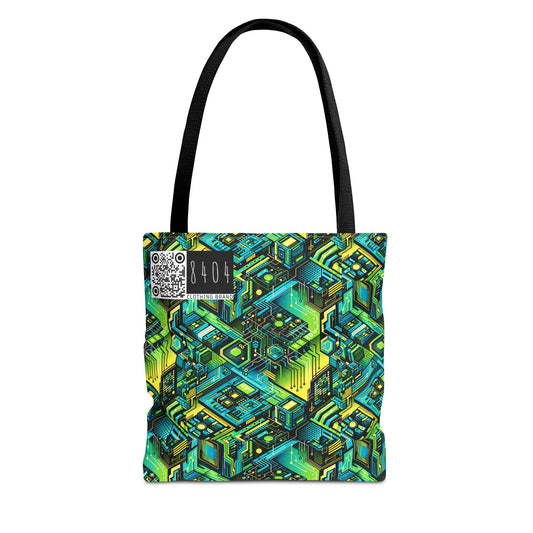 Tech-Infused Neon Tech-Forward Streetwear Tote Bag - 8404 Design-38