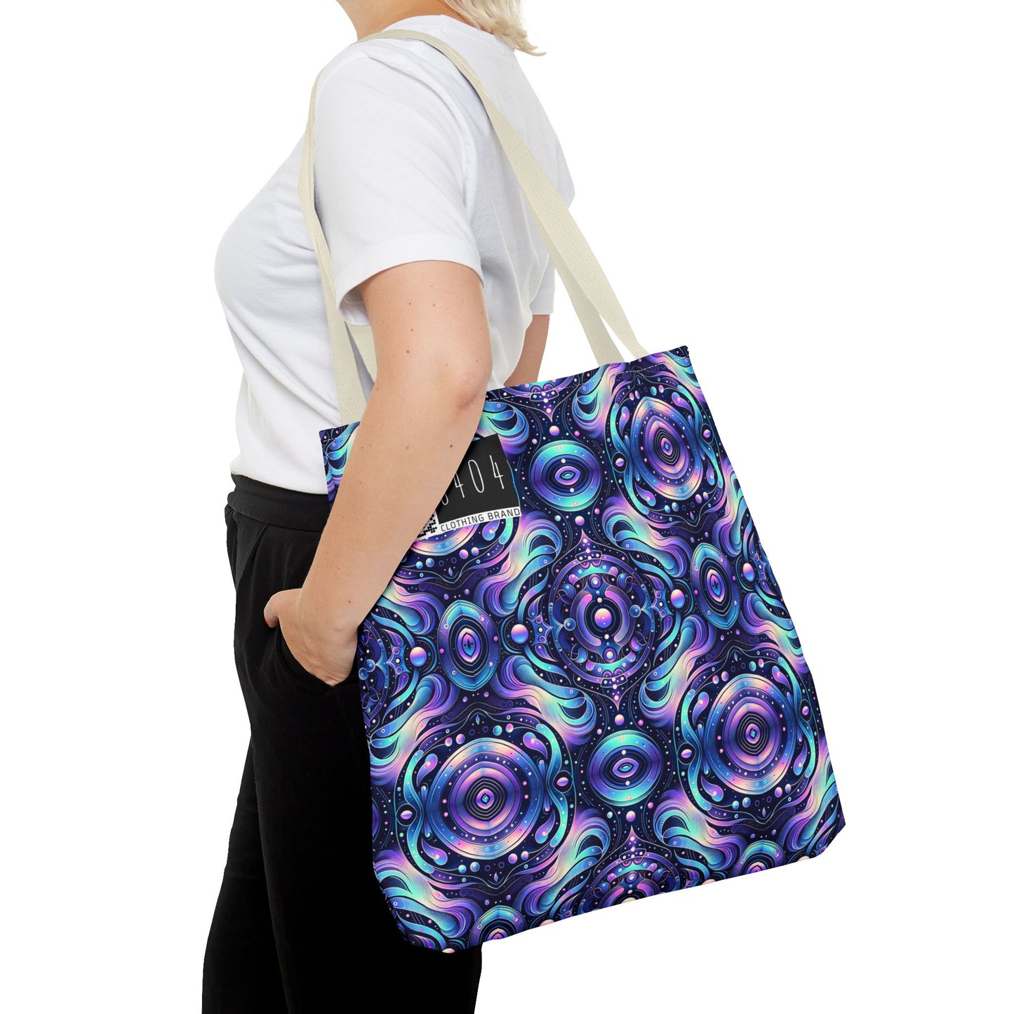 Iridescent Tech Fusion Tech-Forward Streetwear Tote Bag - 8404 Design-62