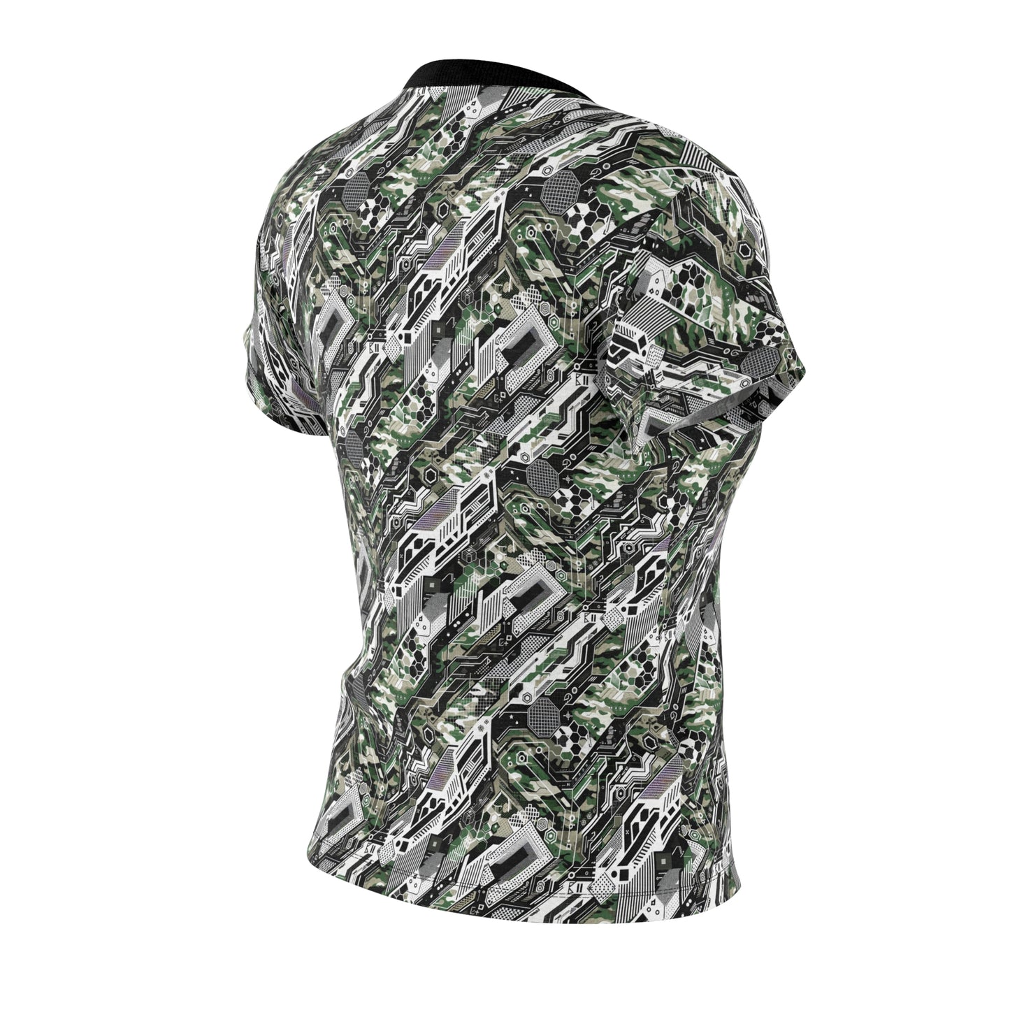 Tech Camo Fusion Tech-Forward Streetwear With a Futuristic Edge Women's Cut & Sew Tee - 8404 Design-46
