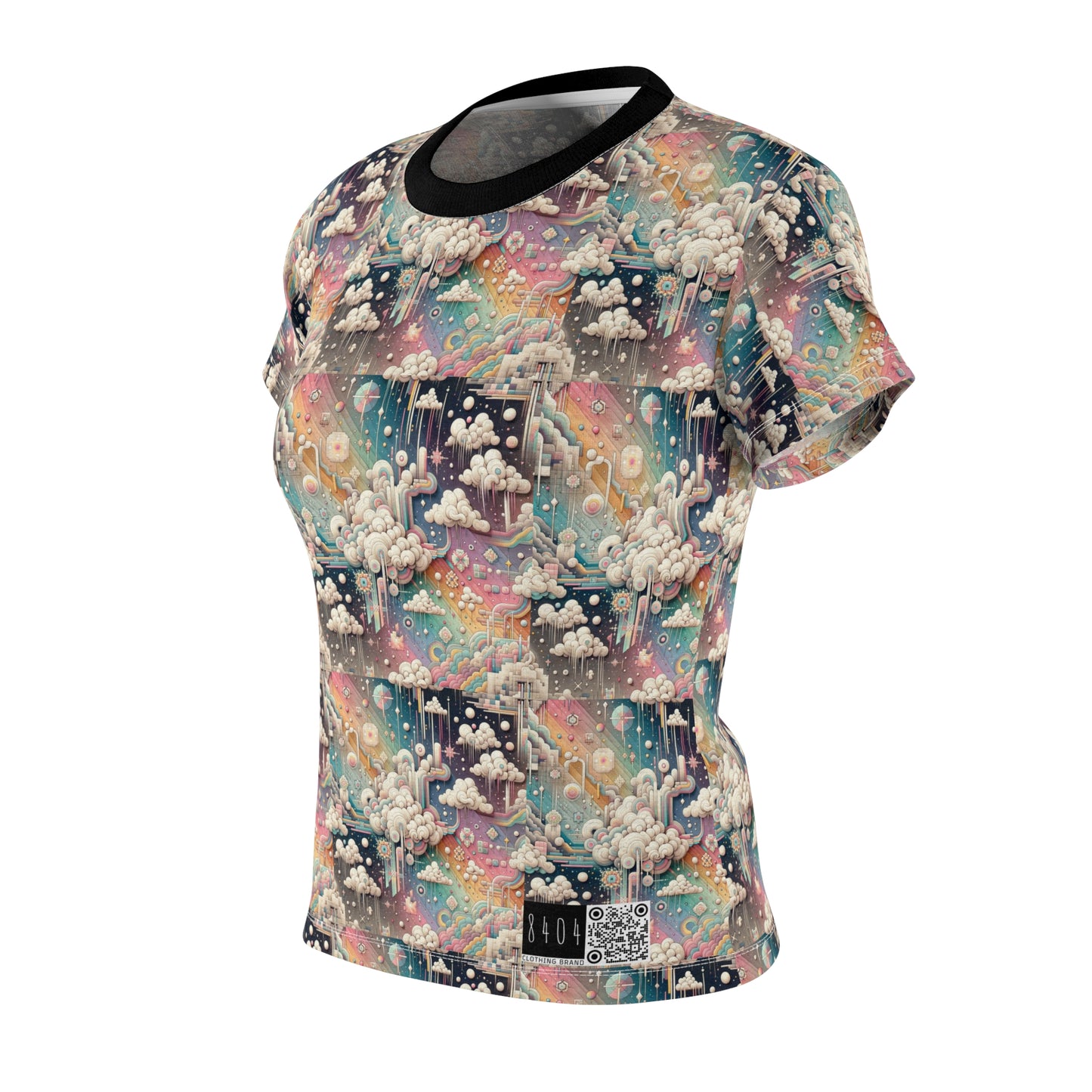 Digital Dreamland Whimsical and Nostalgic Streetwear With a Digital Twist Women's Cut & Sew Tee - 8404 Design-52