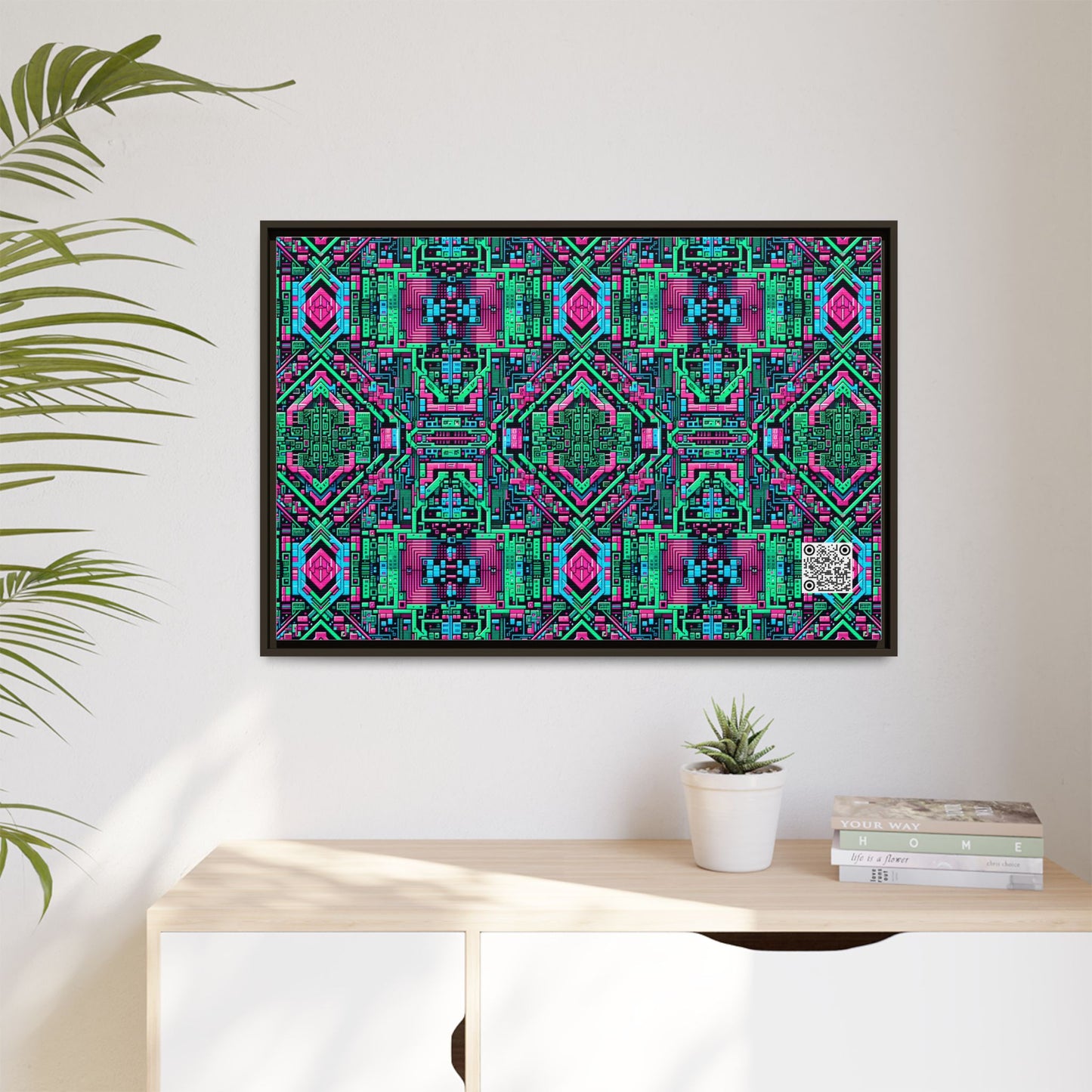 Digital Glitch Vibes Tech-Inspired Streetwear Matte Canvas, Framed (multi-Color) - 8404 Design-71 A