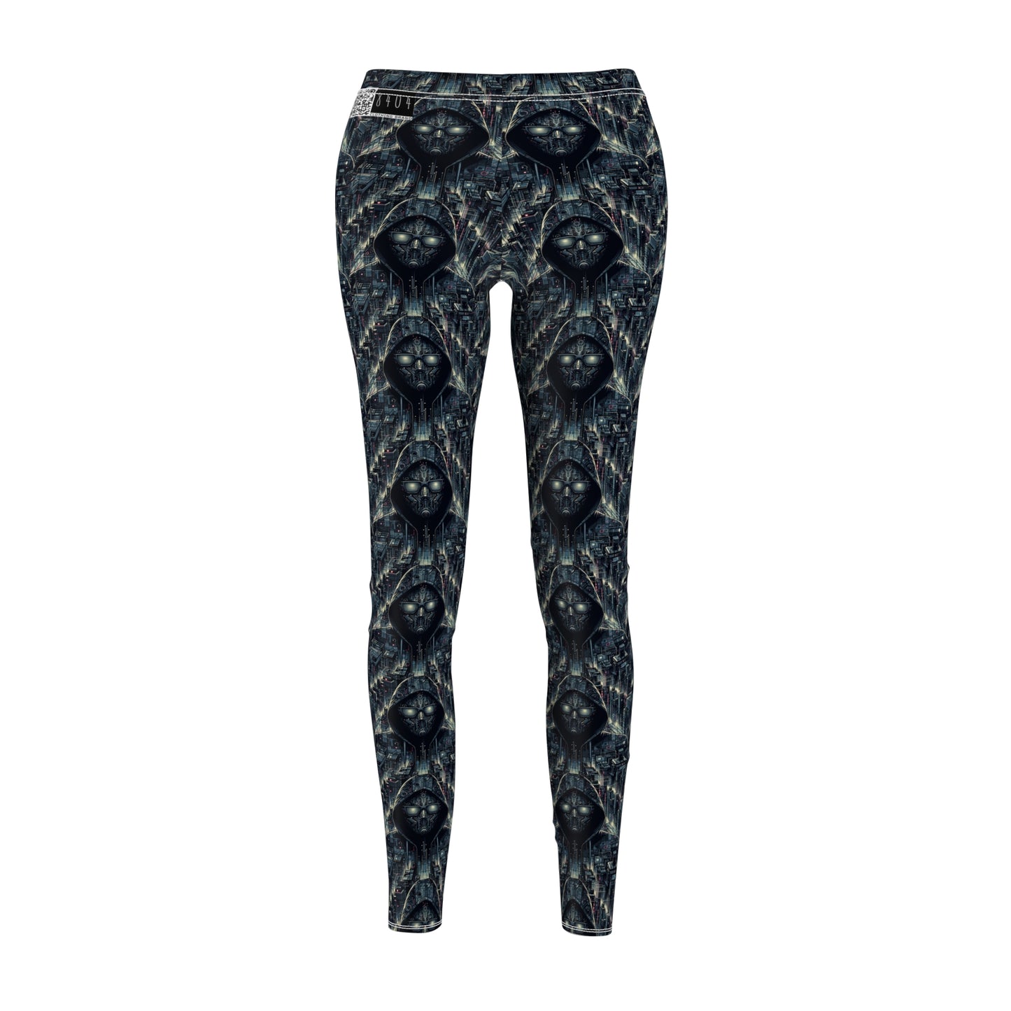 Tech Noir Aesthetics Sleek Tech Streetwear Women's Cut & Sew Casual Leggings - 8404 Design-56