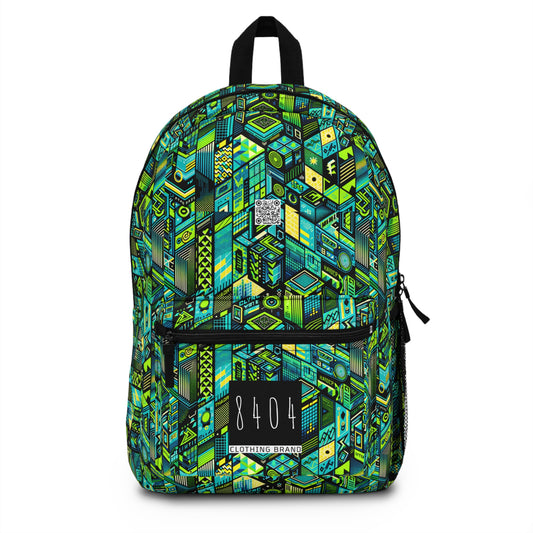 Tech-Infused Neon Tech-Forward Streetwear Backpack - 8404 Design-61