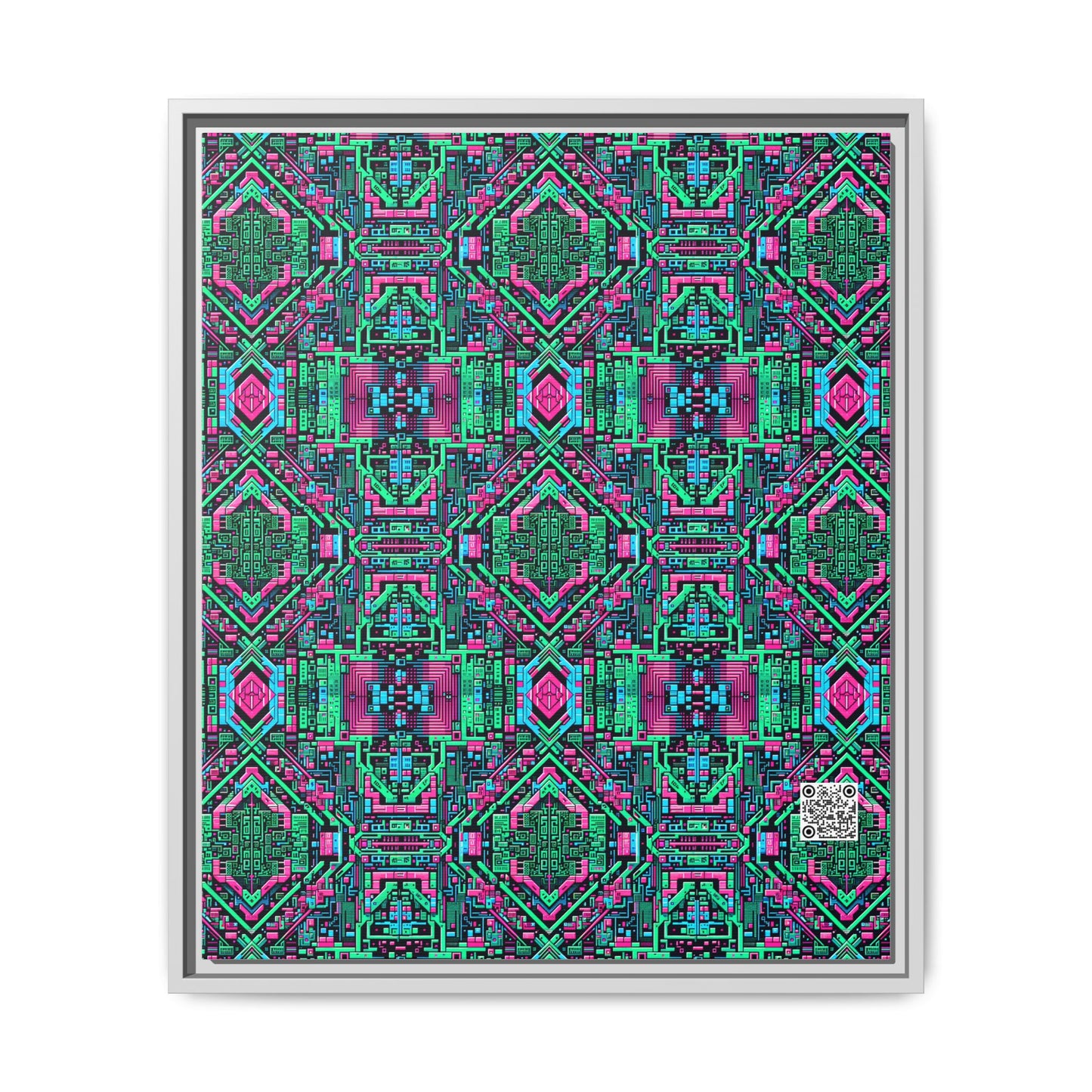 Digital Glitch Vibes Tech-Inspired Streetwear Matte Canvas, Framed (multi-Color) - 8404 Design-71 B
