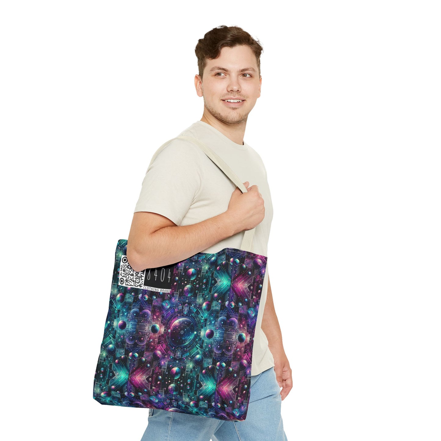 Galactic Hues Tech-Forward Cosmic Fusion Tote Bag - 8404 Design-59