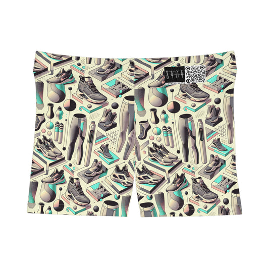Tech-Infused Athleisure Futuristic Athletic Tech Women's Shorts - 8404 Design-44
