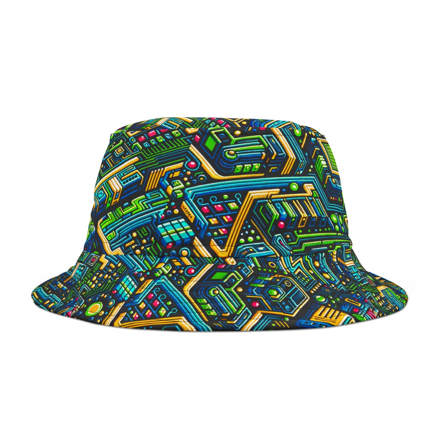 Digital Nomad Chic Cyberpunk Tech Bucket Hat - 8404 Design-47