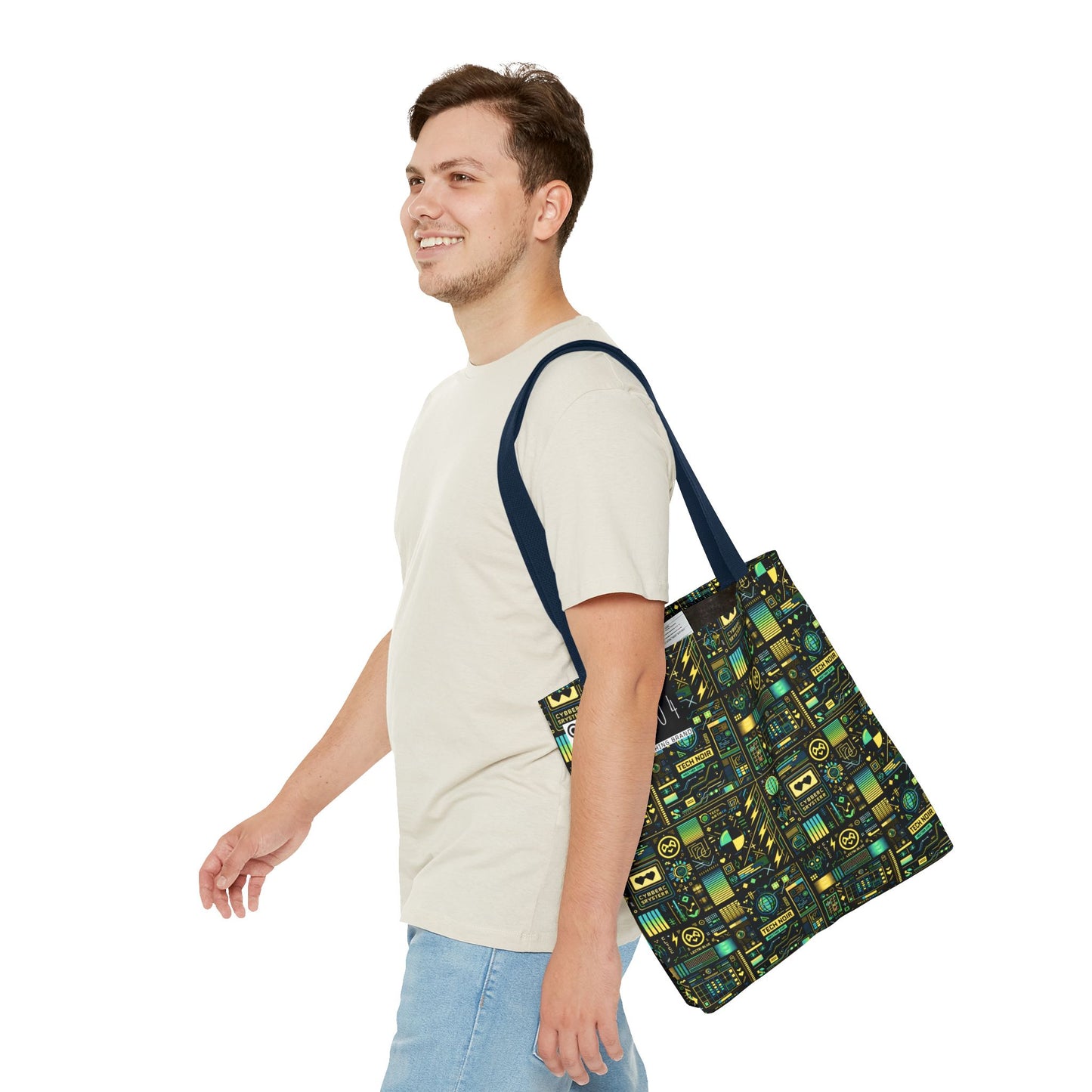 Digital Dystopia Tech Noir Tote Bag - 8404 Design-57