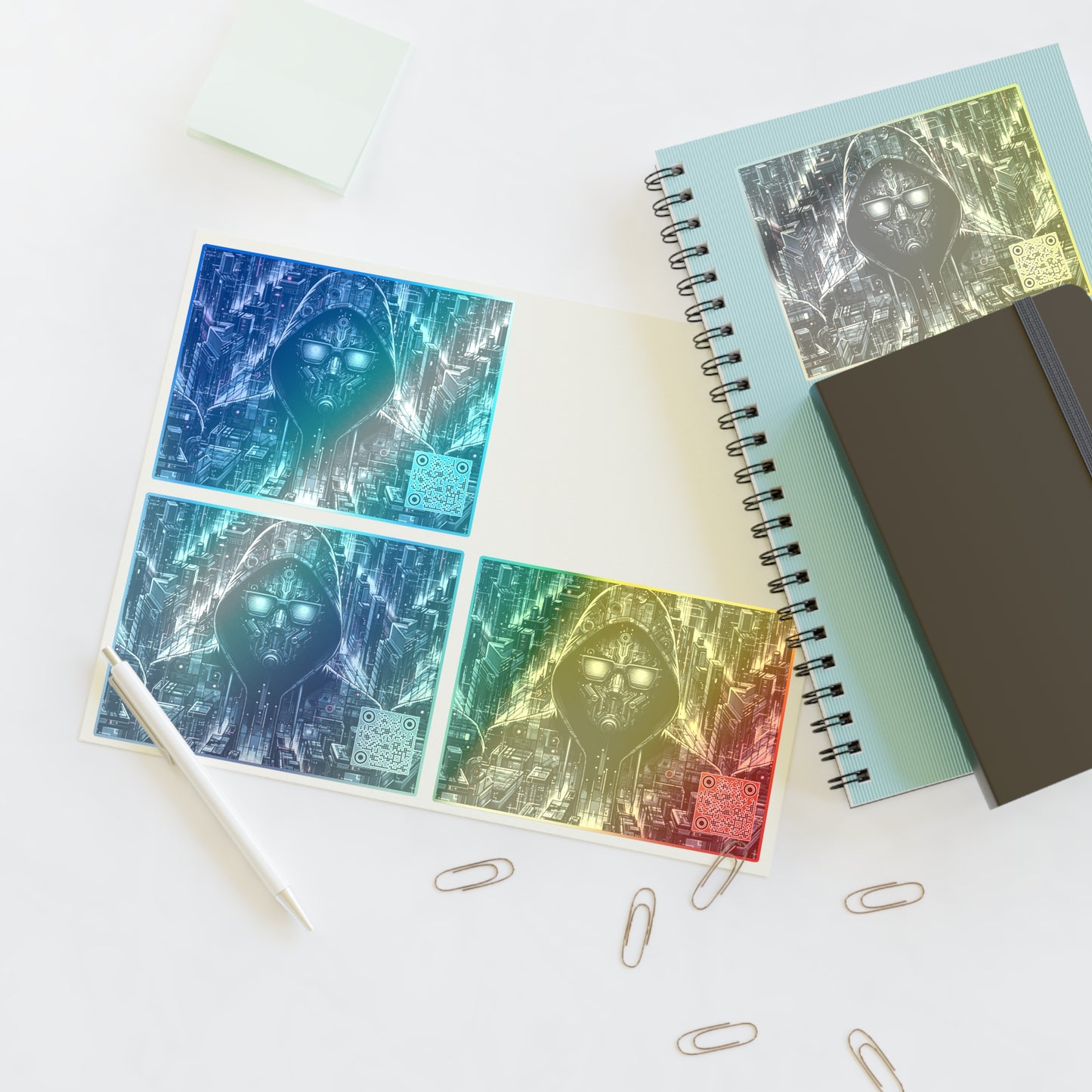 Tech Noir Aesthetics Sleek Tech Streetwear Sticker Sheets - 8404 Design-56