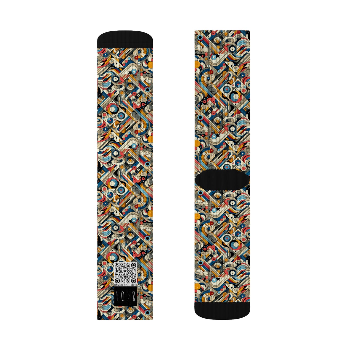 Abstract Graphic Art Modern Artistic Expression Sublimation Socks - 8404 Design-62