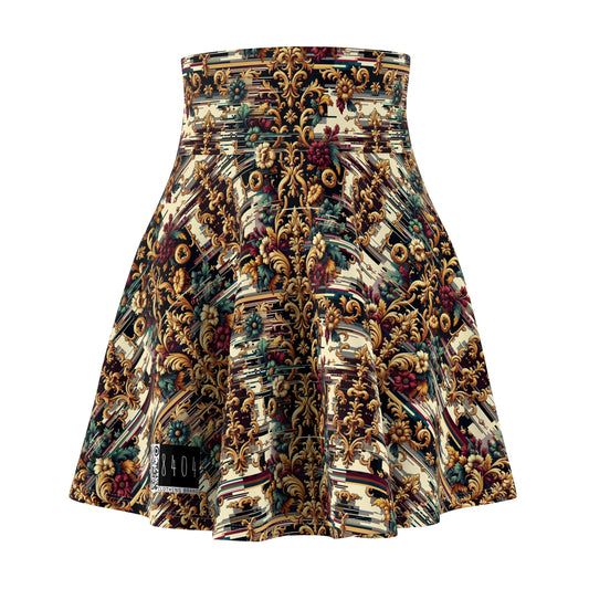 Digital Renaissance Modern Baroque Fusion Women's Skater Skirt - 8404 Design-63