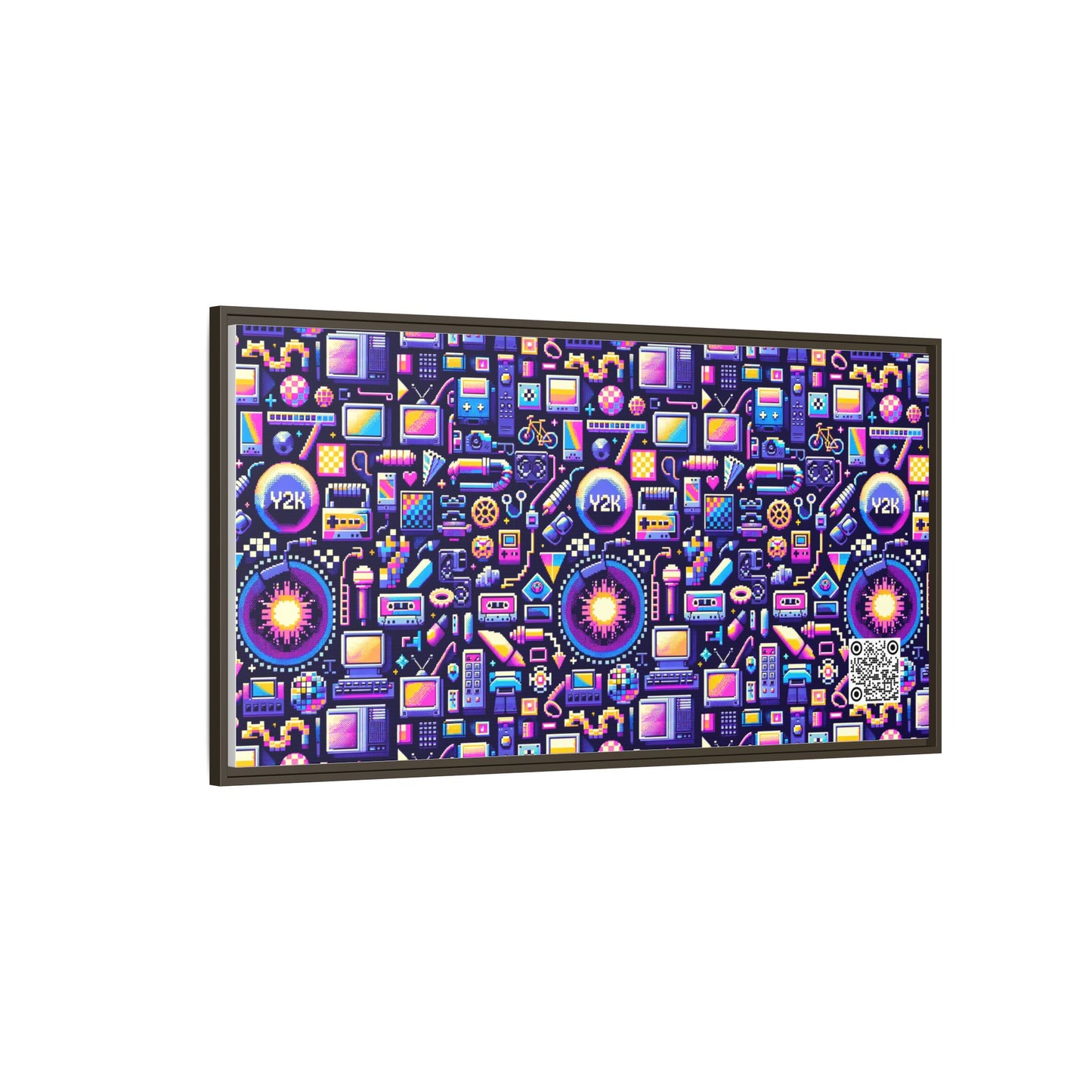 Digital Nostalgia Modern Retro Fusion Matte Canvas, Framed (multi-Color) - 8404 Design-64 B