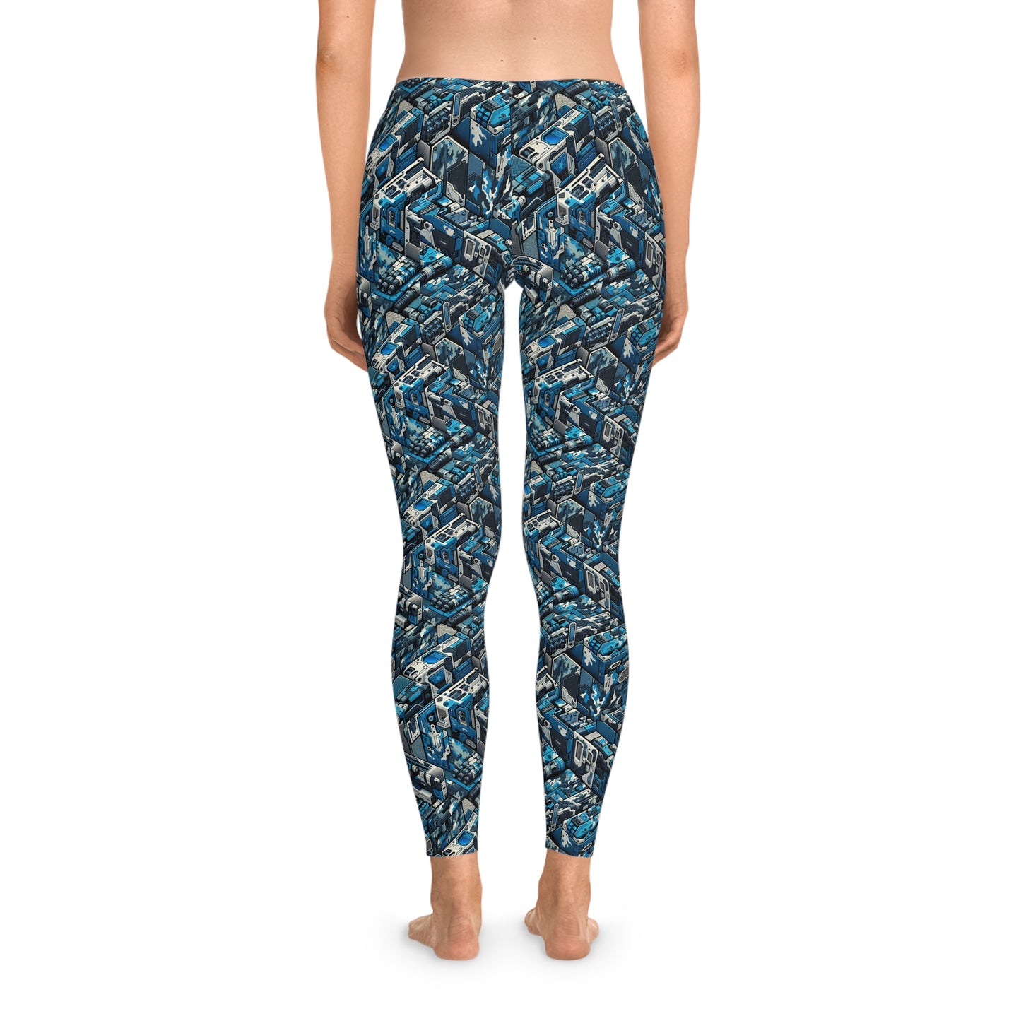 Tech Urban Camo Tech-Forward Streetwear With a Futuristic Military Edge Stretch Leggings - 8404 Design-51