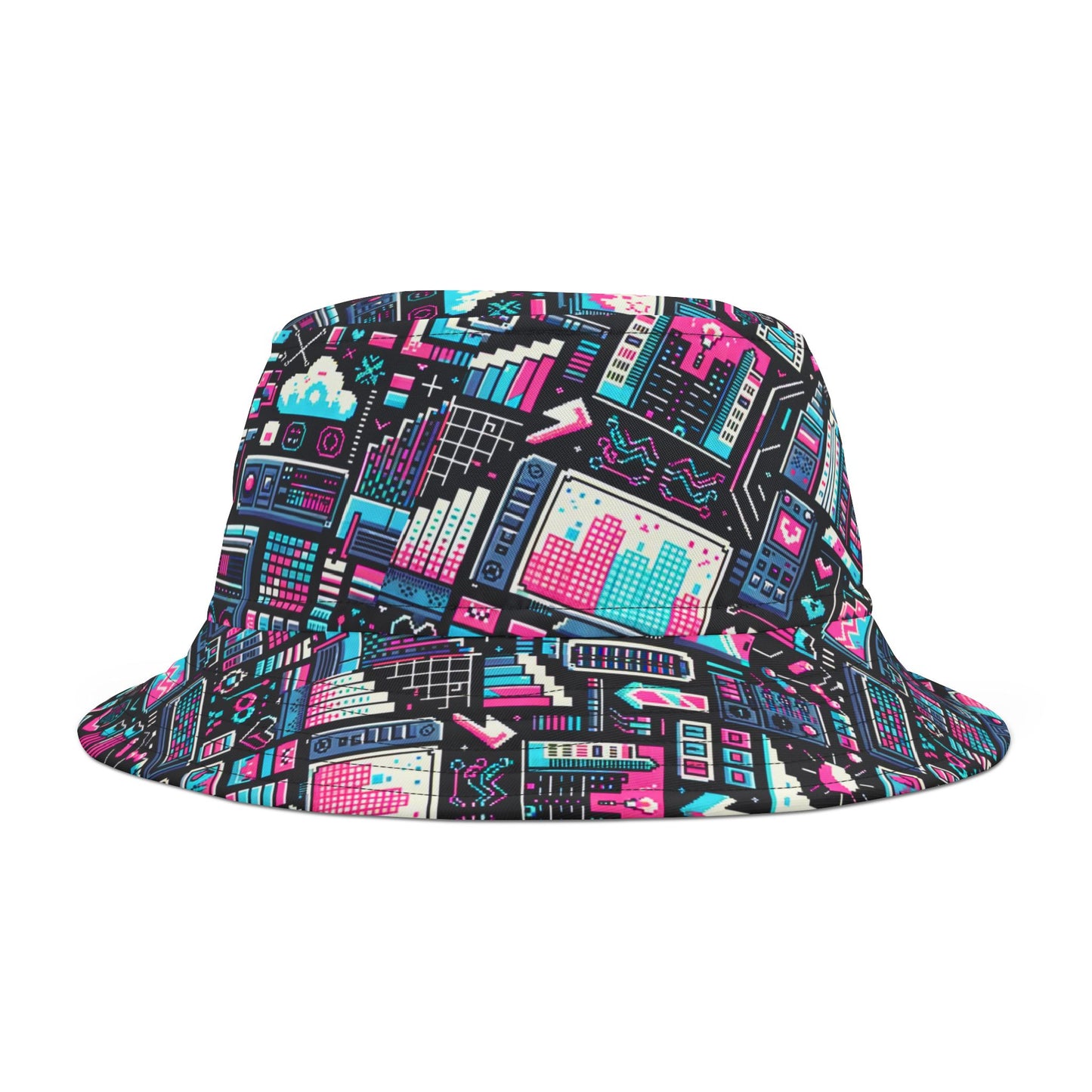 Digital Rebellion Youthful Streetwear with a Rebellious Digital Twist Bucket Hat - 8404 Design-71