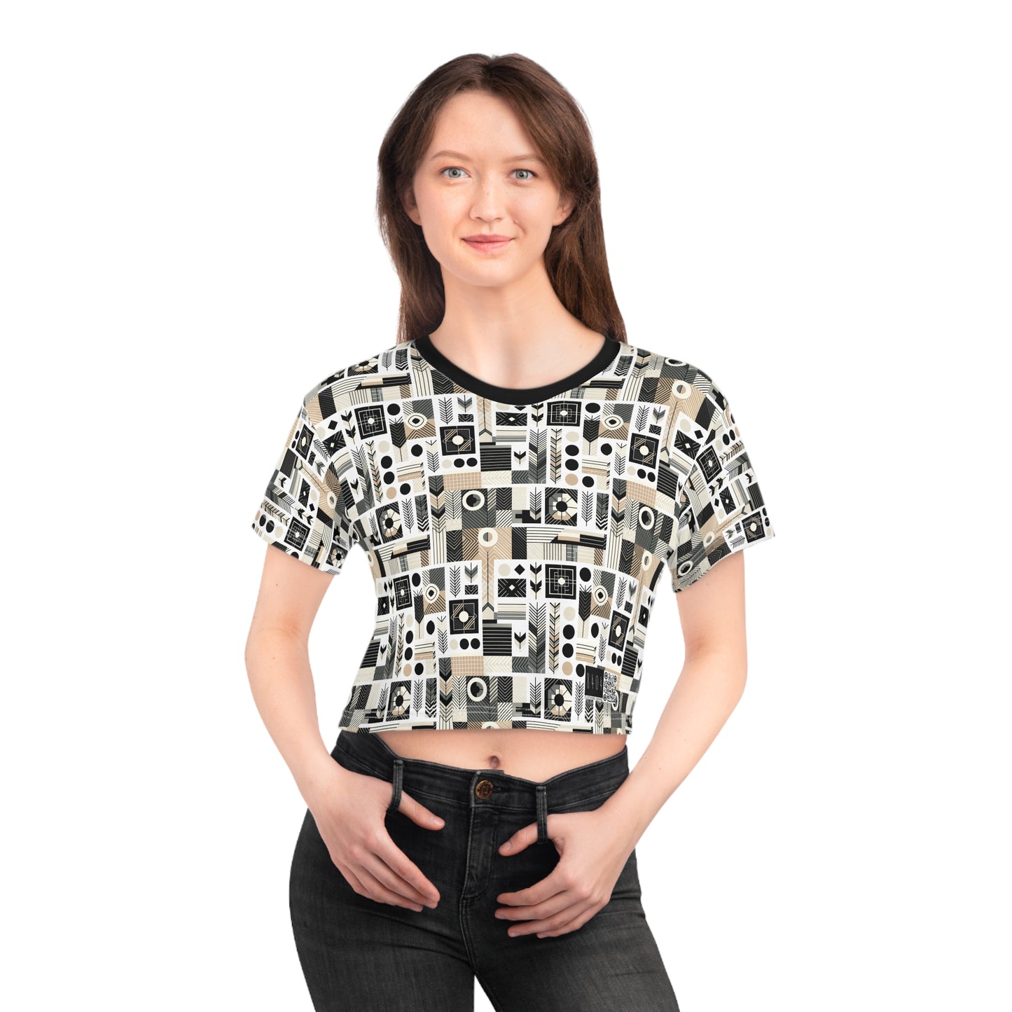 Elevated Athleisure Modern Sophistication With Sporty Elements Crop Tee - 8404 Design-57