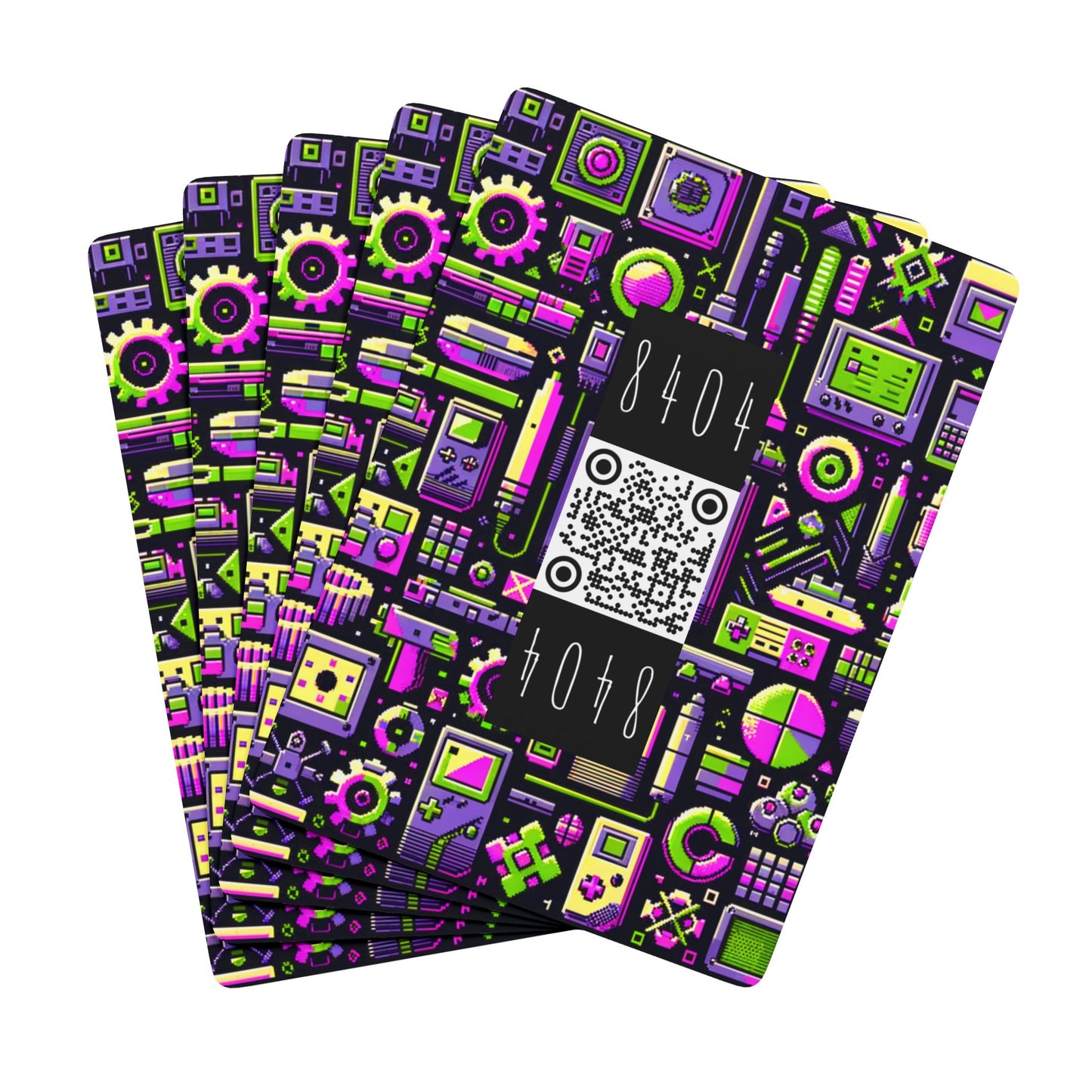 Digital Nostalgia Remix Modern Vintage Fusion Poker Playing Cards - 8404 Design-67 B