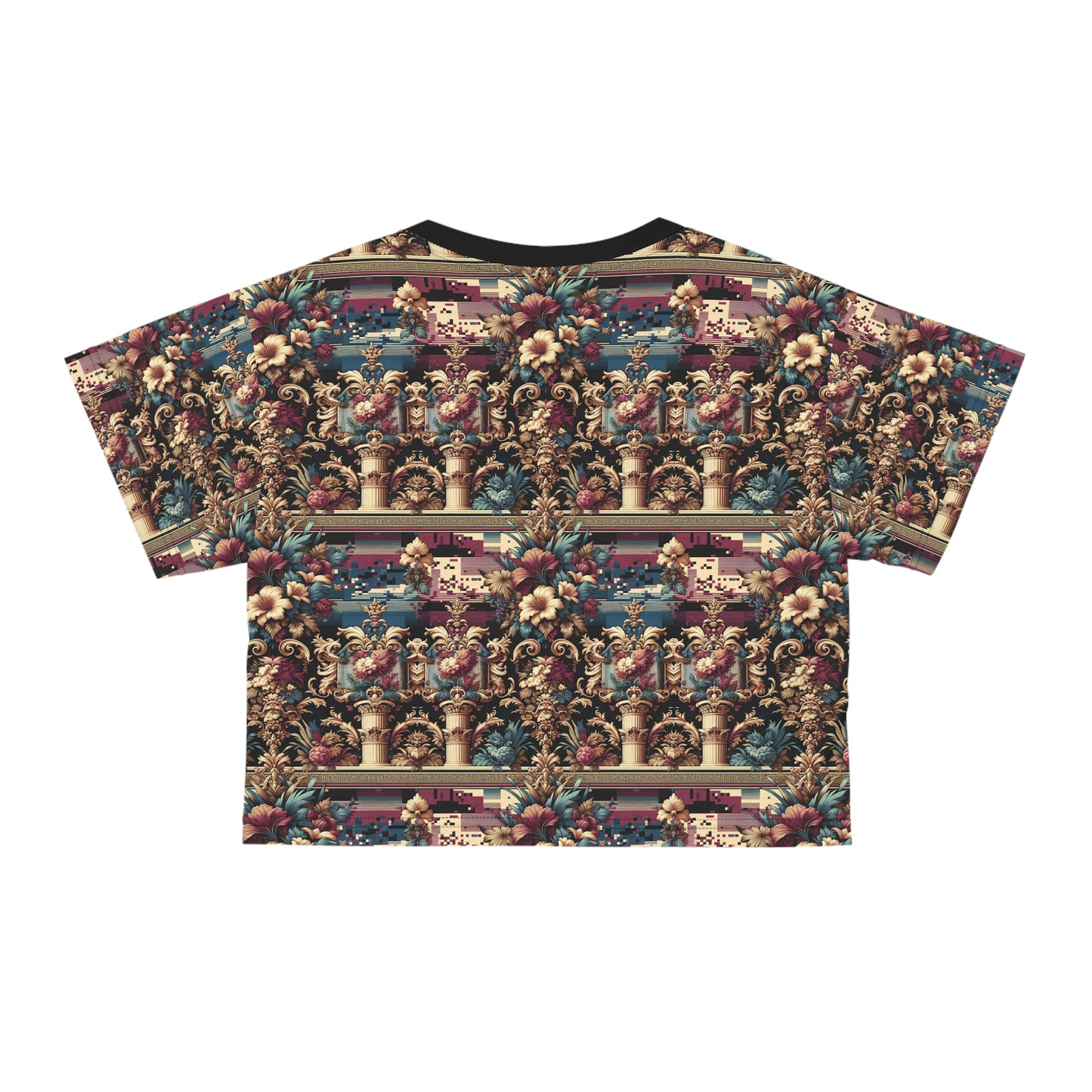 Digital Renaissance Modern Baroque Fusion Crop Tee - 8404 Design-58