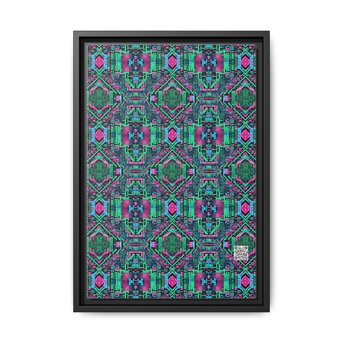 Digital Glitch Vibes Tech-Inspired Streetwear Matte Canvas, Framed (multi-Color) - 8404 Design-71 B