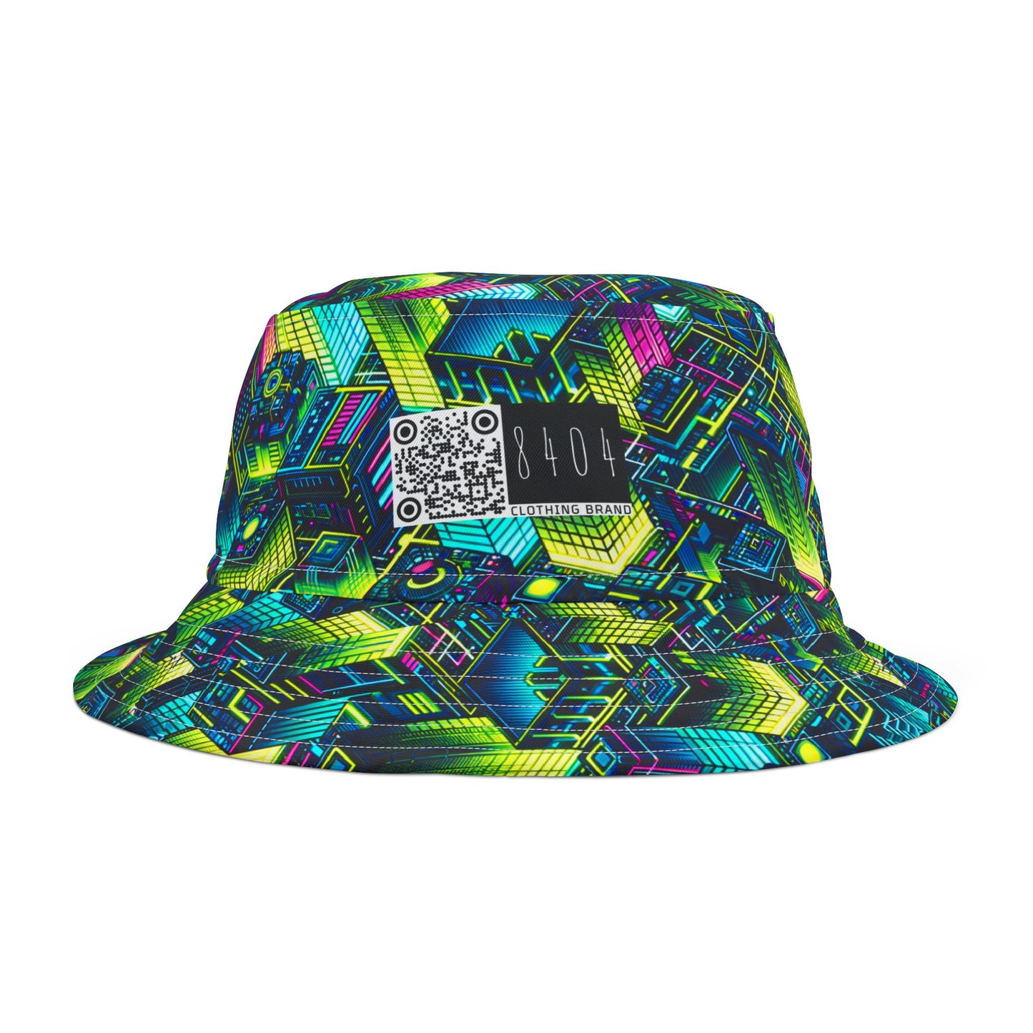 Tech-Infused Neon Tech-Forward Streetwear Bucket Hat - 8404 Design-65