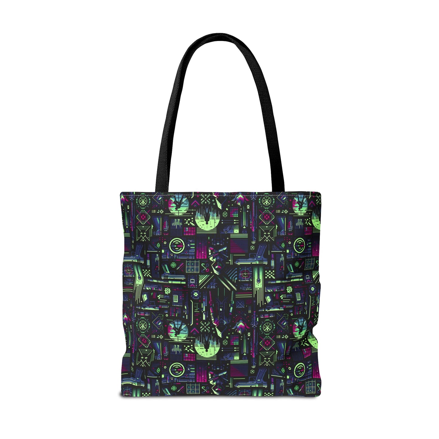 Tech Noir Futuristic Cyberpunk Tote Bag - 8404 Design-63