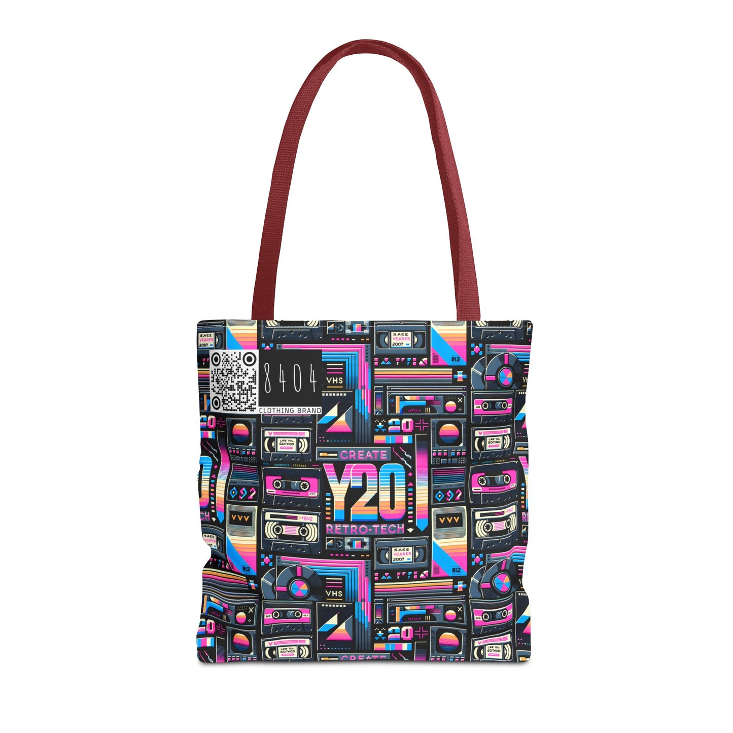 Digital Nostalgia Tech-Inspired Retro Fusion Tote Bag - 8404 Design-65