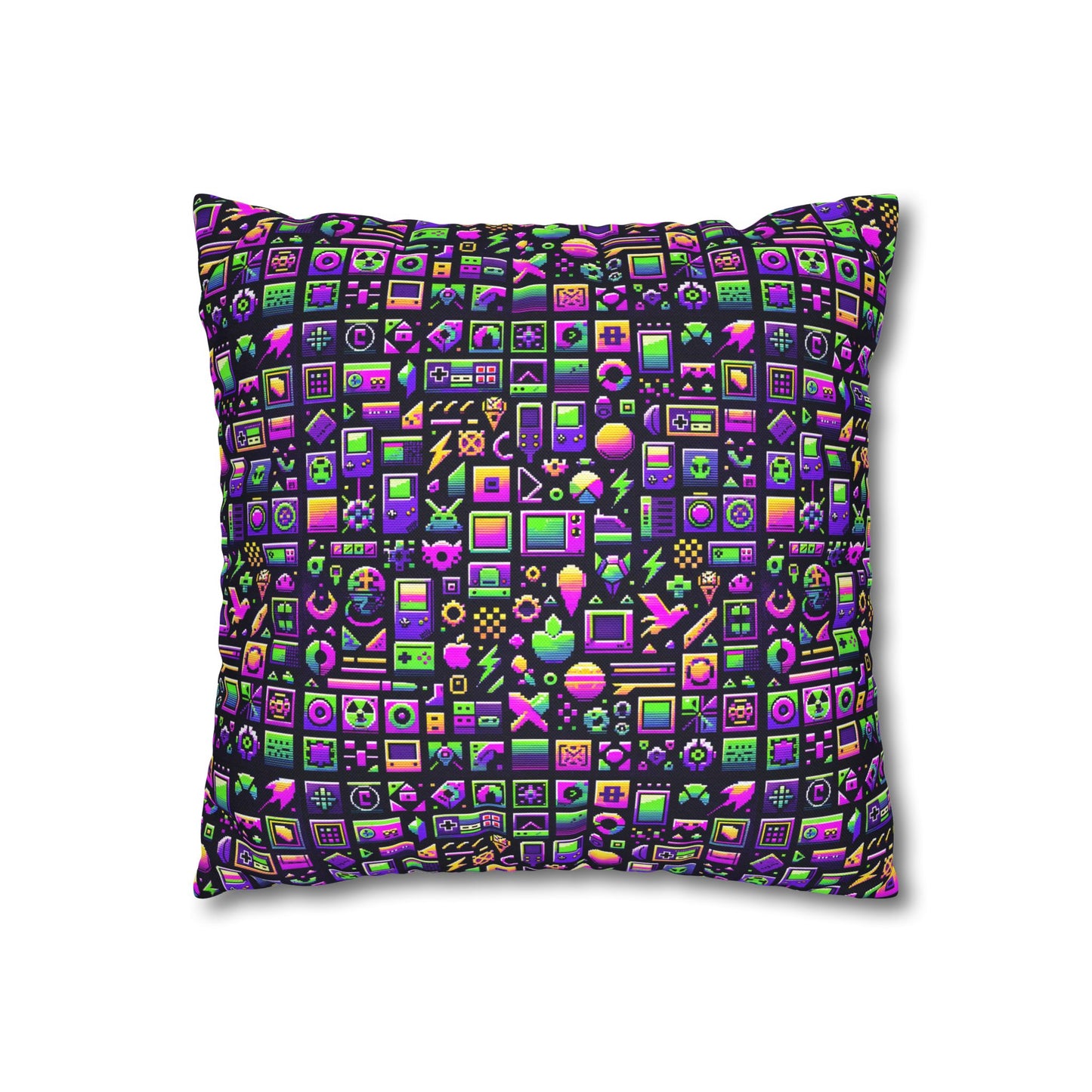 Digital Nostalgia Remix Modern Vintage Fusion Spun Polyester Square Pillowcase - 8404 Design-49