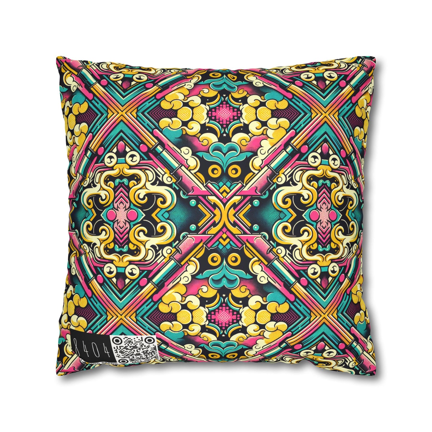 Neon Pop Art Revival Pop Culture Retro Faux Suede Square Pillowcase - 8404 Design-59