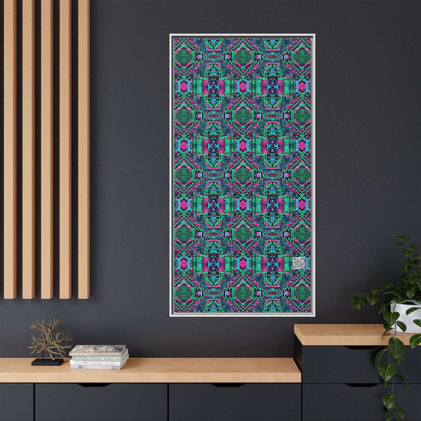 Digital Glitch Vibes Tech-Inspired Streetwear Matte Canvas, Framed (multi-Color) - 8404 Design-71 B