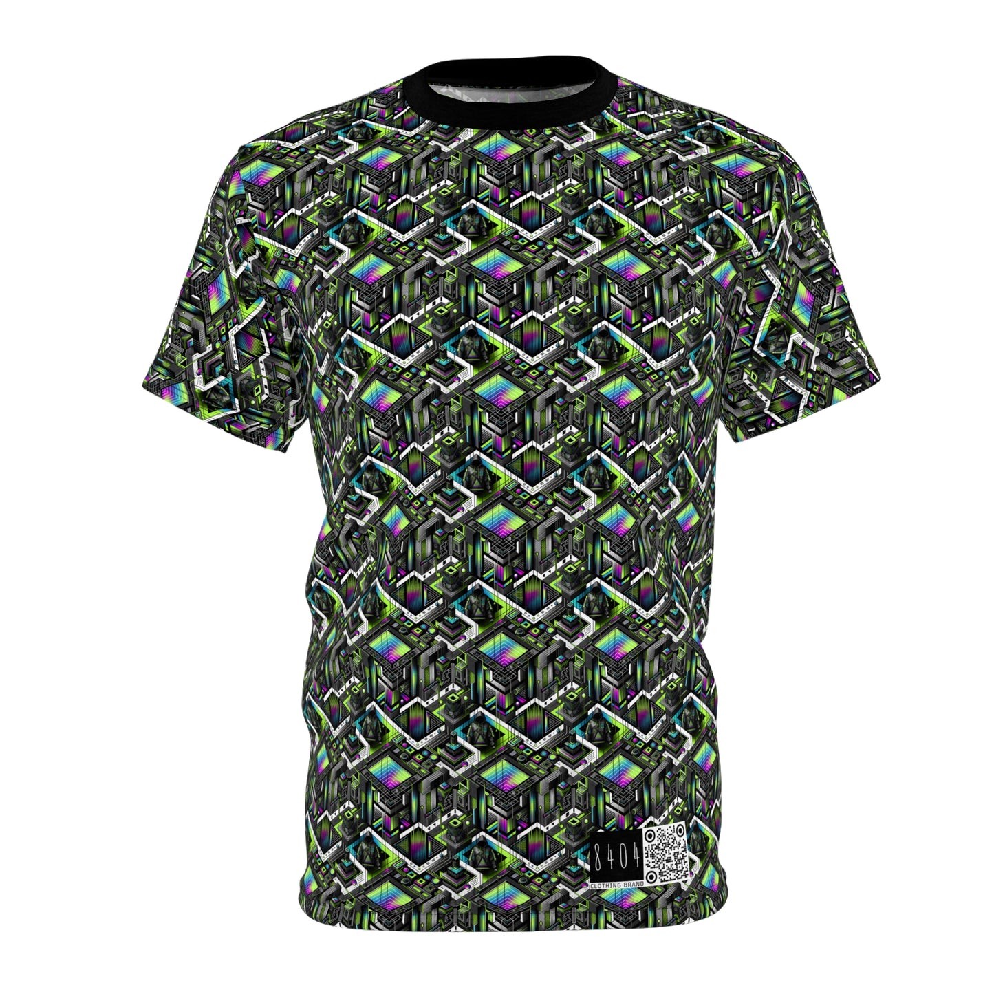 Retro Futurism Graphics Tech-Forward Streetwear Unisex Cut & Sew Tee - 8404 Design-52