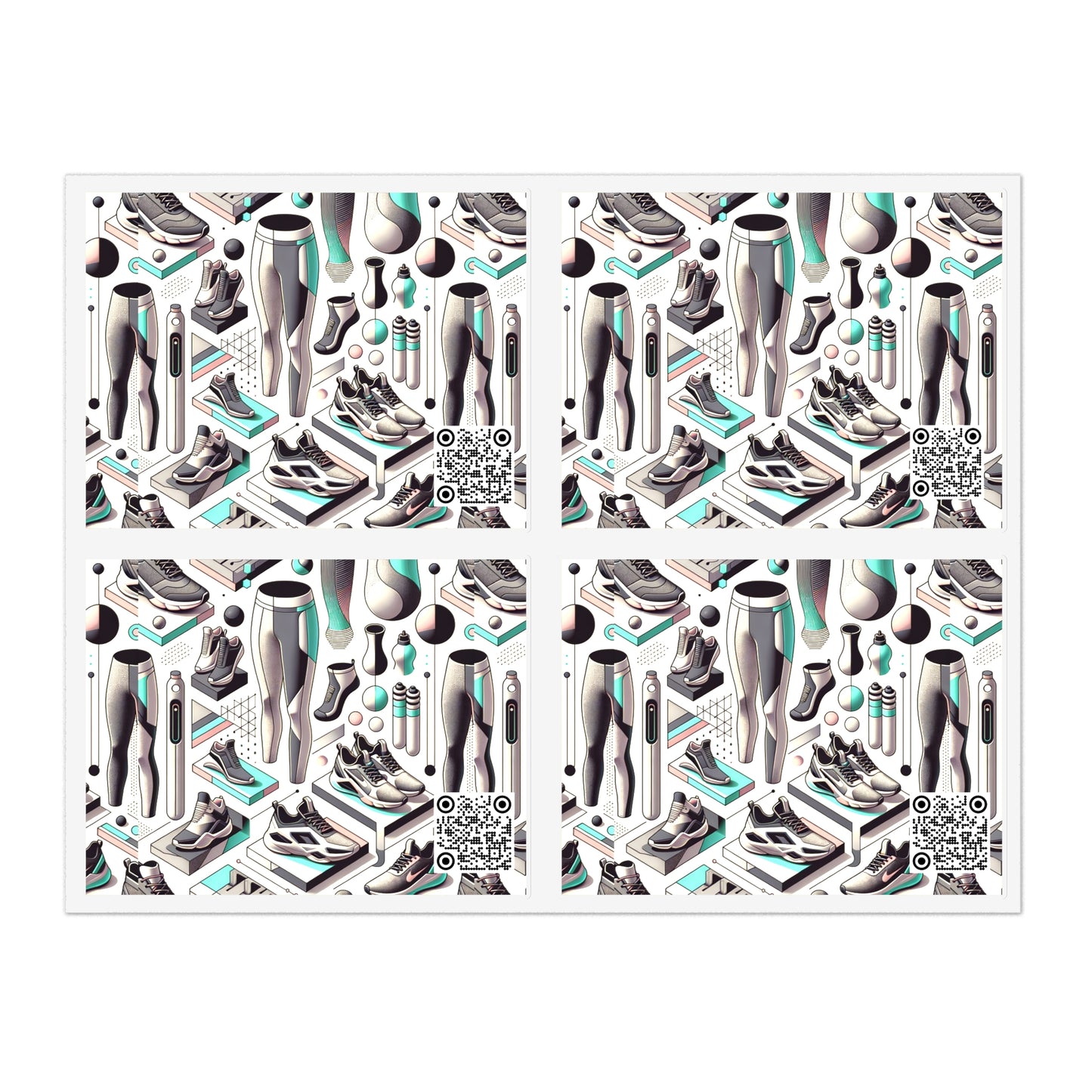 Tech-Infused Athleisure Futuristic Athletic Tech Sticker Sheets - 8404 Design-44