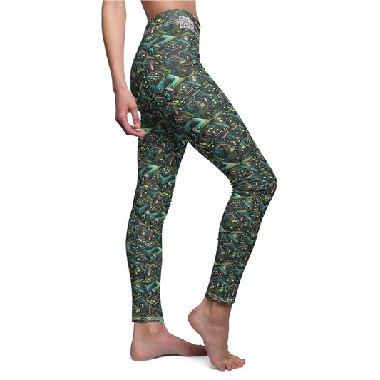 Women's Cut & Sew Casual Leggings Future Tech - 8404 Design-01