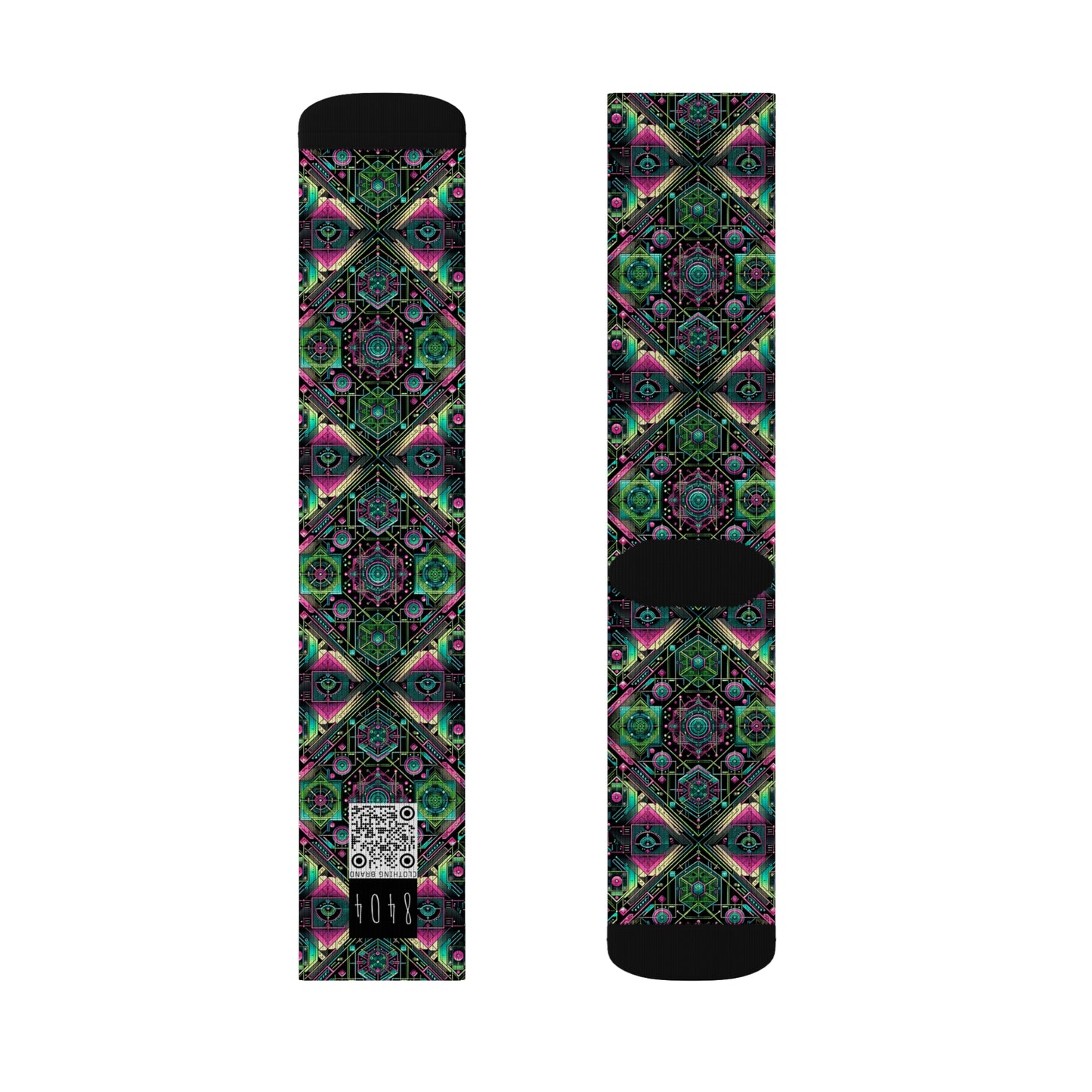 Tech-Infused Graphics Tech-Forward Streetwear Sublimation Socks - 8404 Design-45