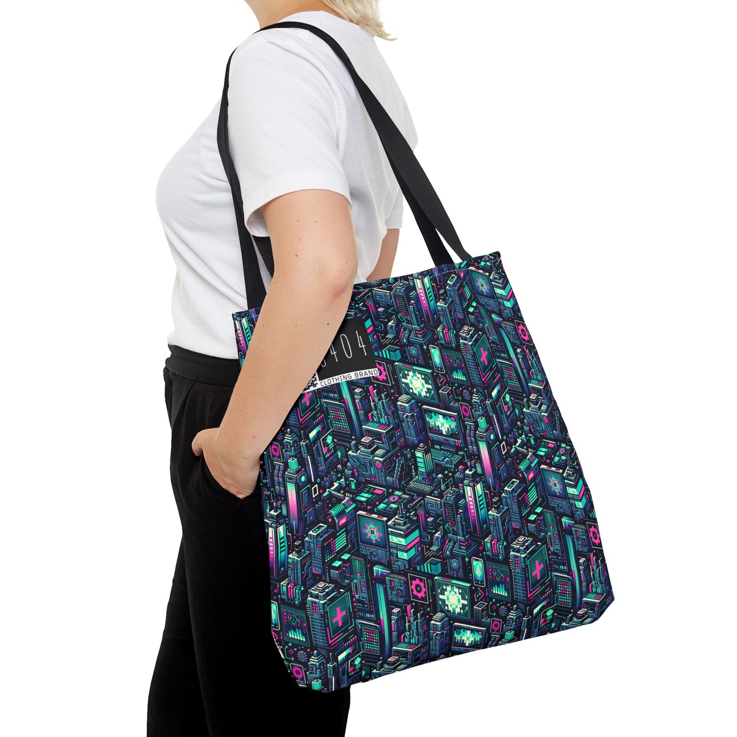 Digital Rebellion Tech-Inspired Streetwear Tote Bag - 8404 Design-58