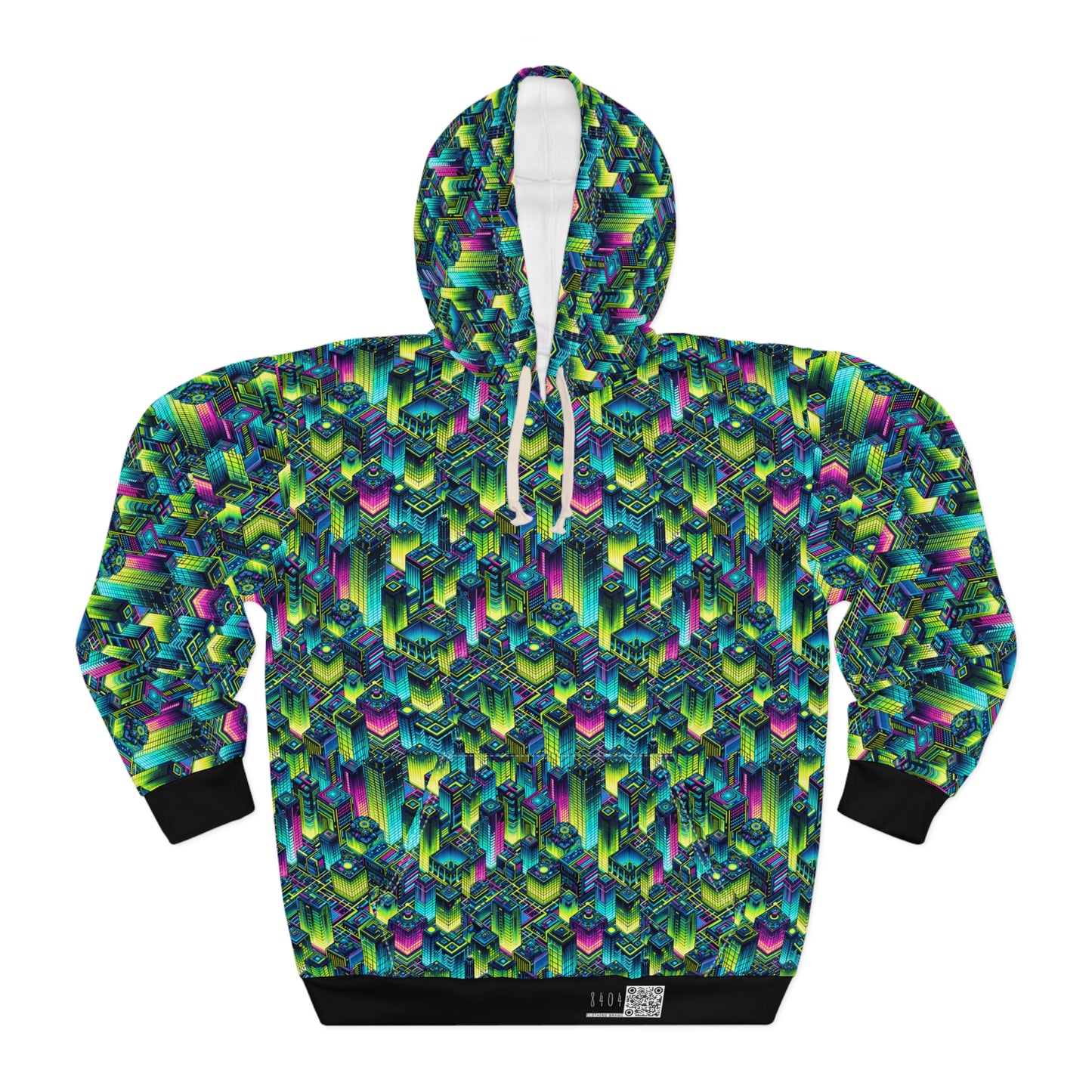 Tech-Infused Neon Tech-Forward Streetwear Pullover Hoodie - 8404 Design-65
