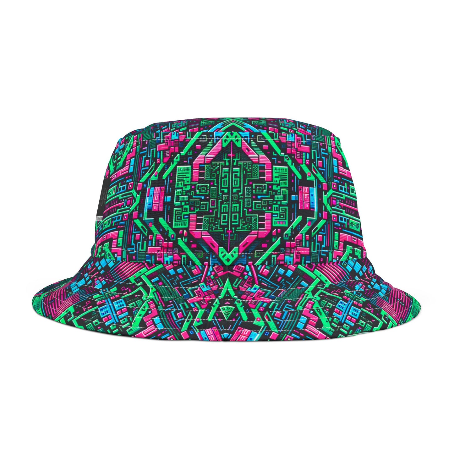 Digital Glitch Vibes Tech-Inspired Streetwear Bucket Hat - 8404 Design-71