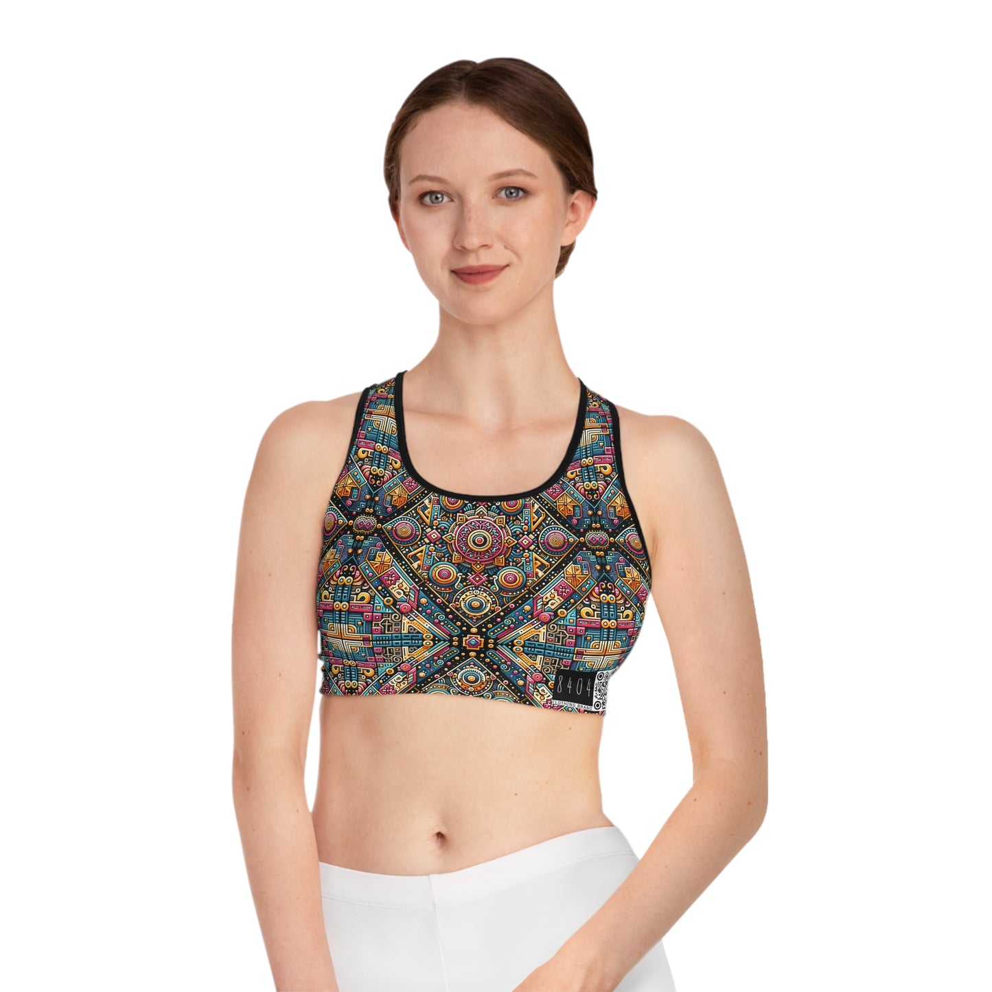 Cultural Fusion Tech Blend of Cultural Heritage With Tech-Inspired Elements Sports Bra - 8404 Design-58
