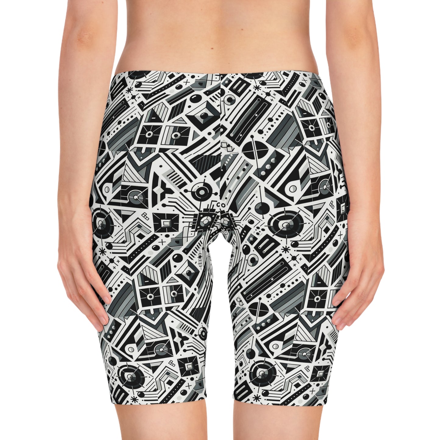 Digital Minimalism Minimalist Tech Women's Bike Shorts - 8404 Design-62
