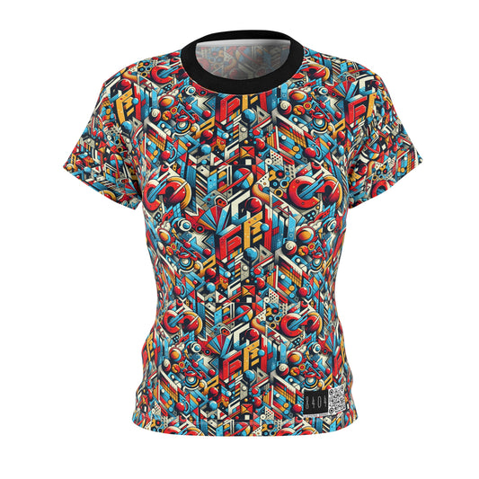 Neo-Traditional Street Art Modern Street Art Fusion Women's Cut & Sew Tee - 8404 Design-67