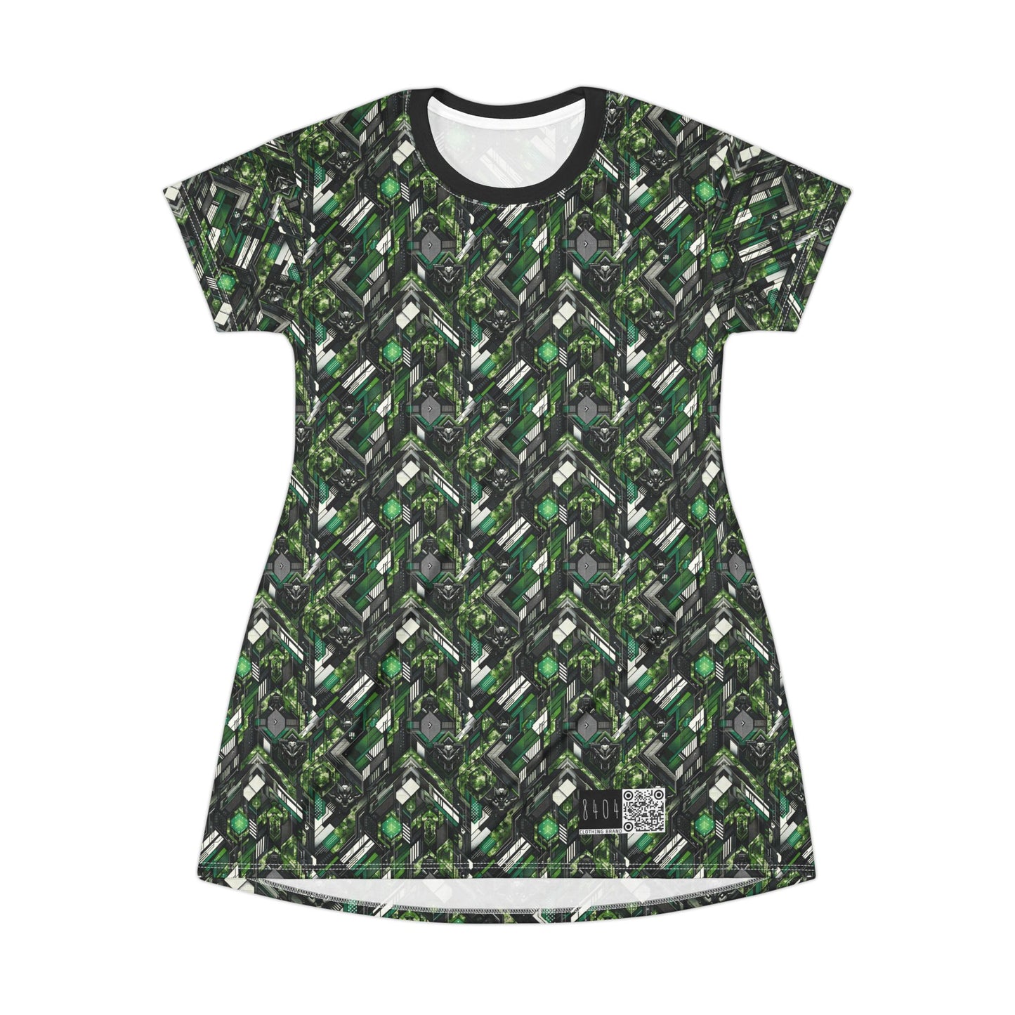 Tech Camo Fusion Tech-Forward Streetwear With a Futuristic Edge T-Shirt Dress - 8404 Design-58