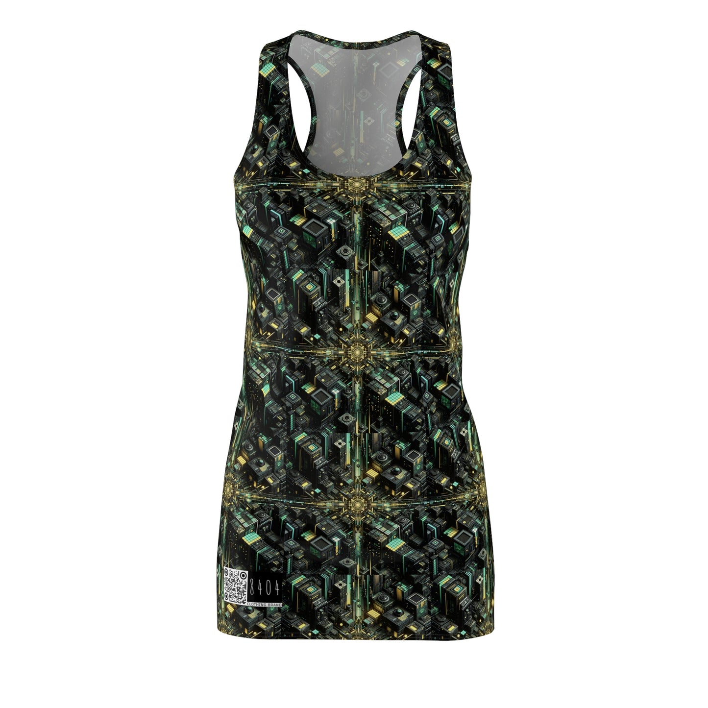 Tech Noir Graphics Tech-Inspired Streetwear Women's Cut & Sew Racerback Dress - 8404 Design-66
