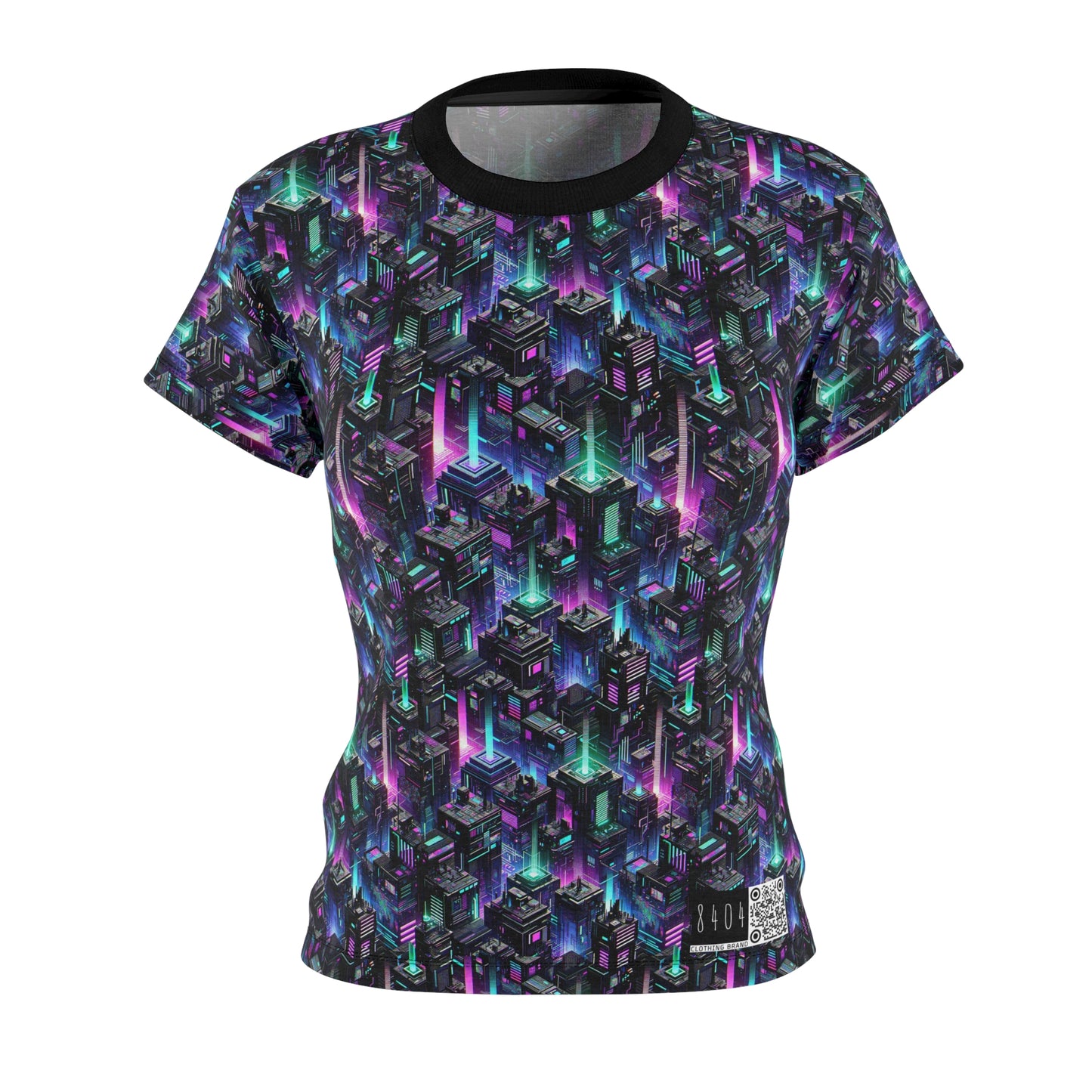 Tech Noir Graphics Futuristic Tech Aesthetics Women's Cut & Sew Tee - 8404 Design-55