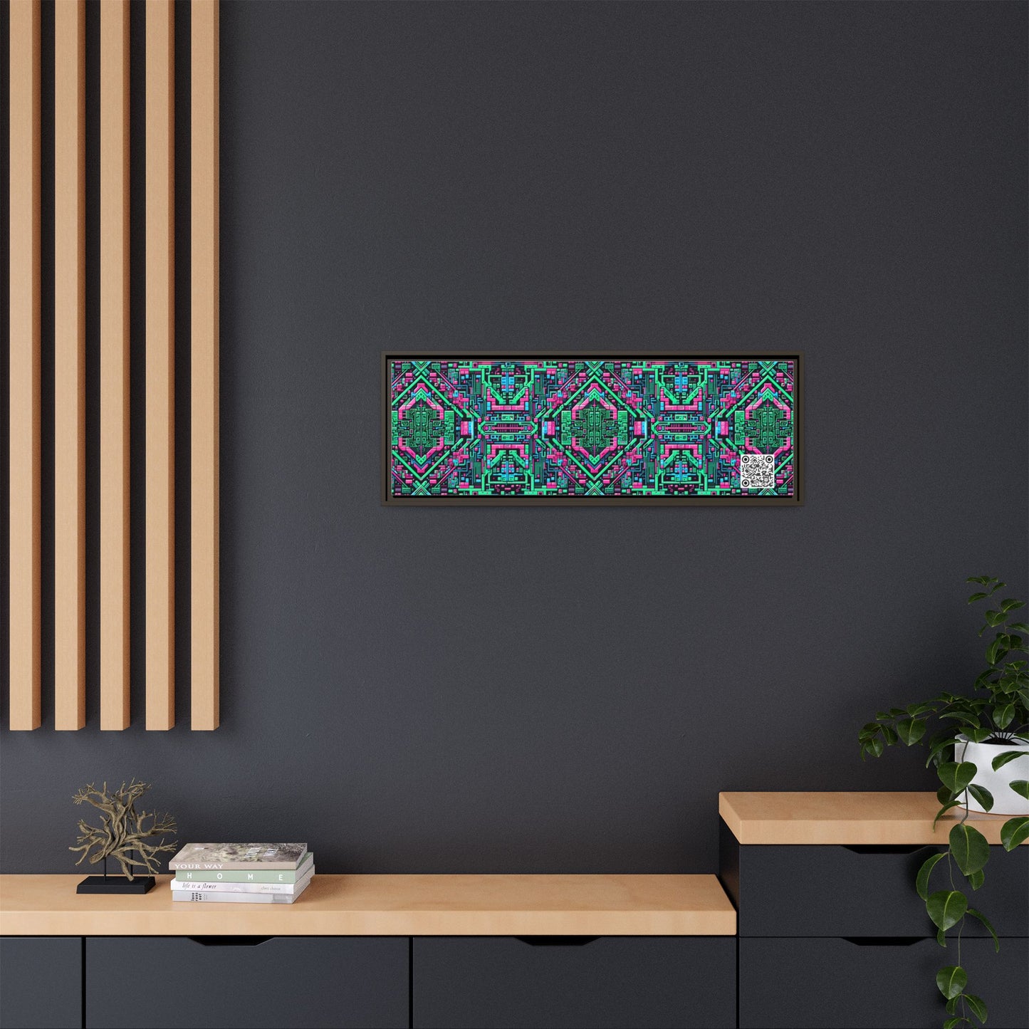 Digital Glitch Vibes Tech-Inspired Streetwear Matte Canvas, Framed (multi-Color) - 8404 Design-71 B