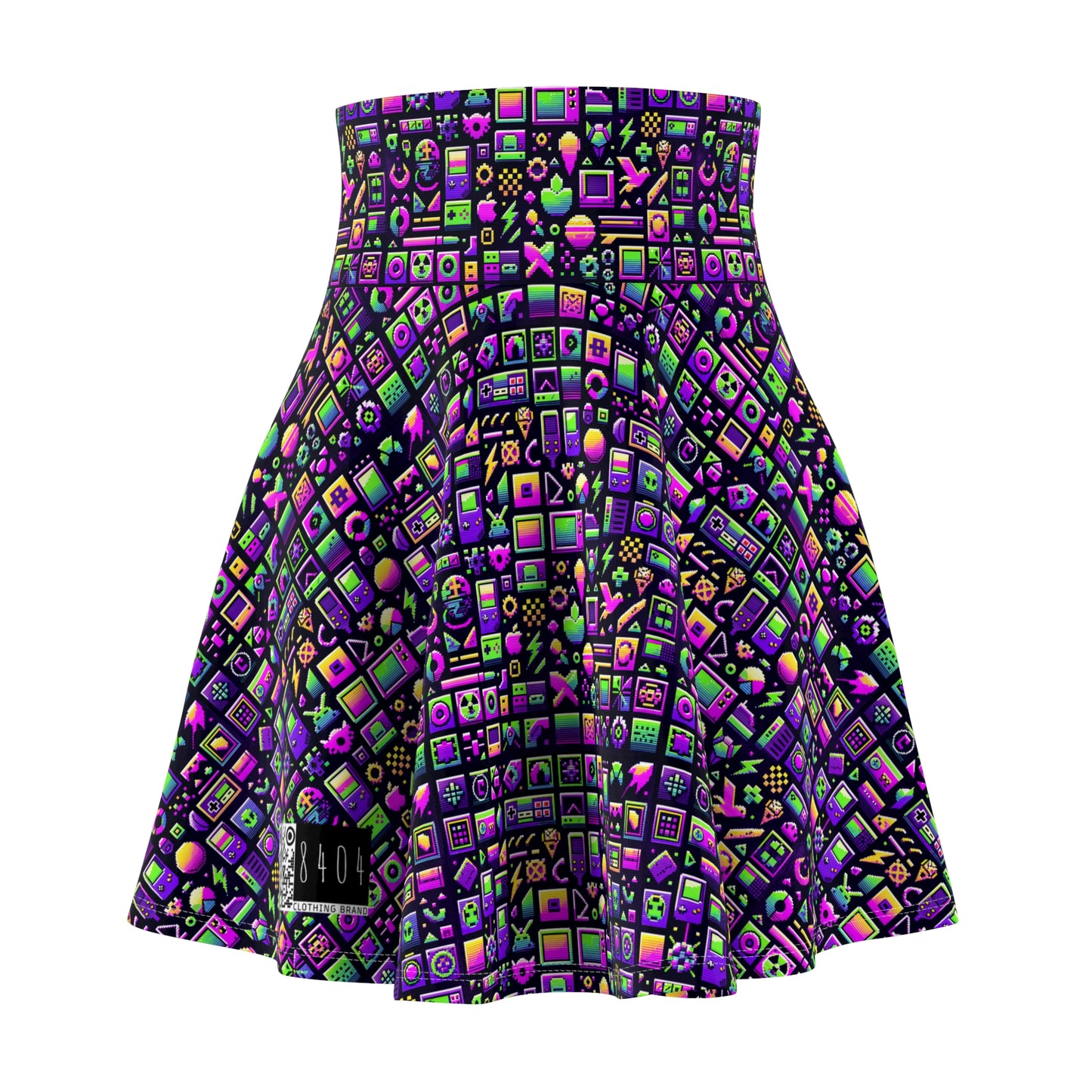 Digital Nostalgia Remix Modern Vintage Fusion Women's Skater Skirt - 8404 Design-49