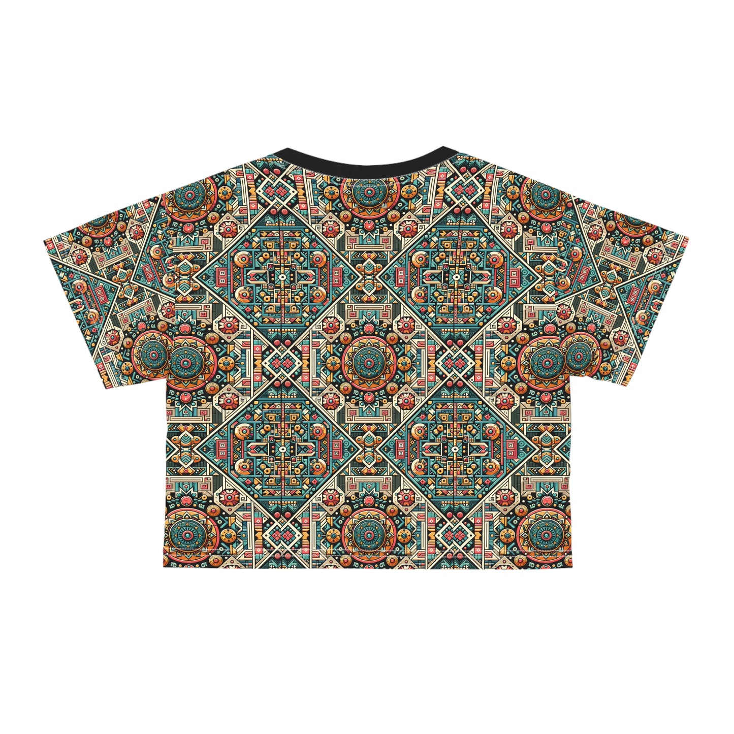 Cultural Fusion Tech Blend of Cultural Heritage With Tech-Inspired Elements Crop Tee - 8404 Design-74