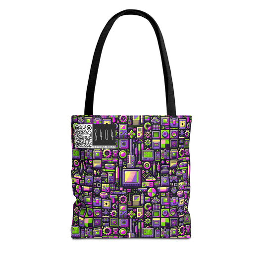 Digital Nostalgia Remix Modern Vintage Fusion Tote Bag - 8404 Design-67