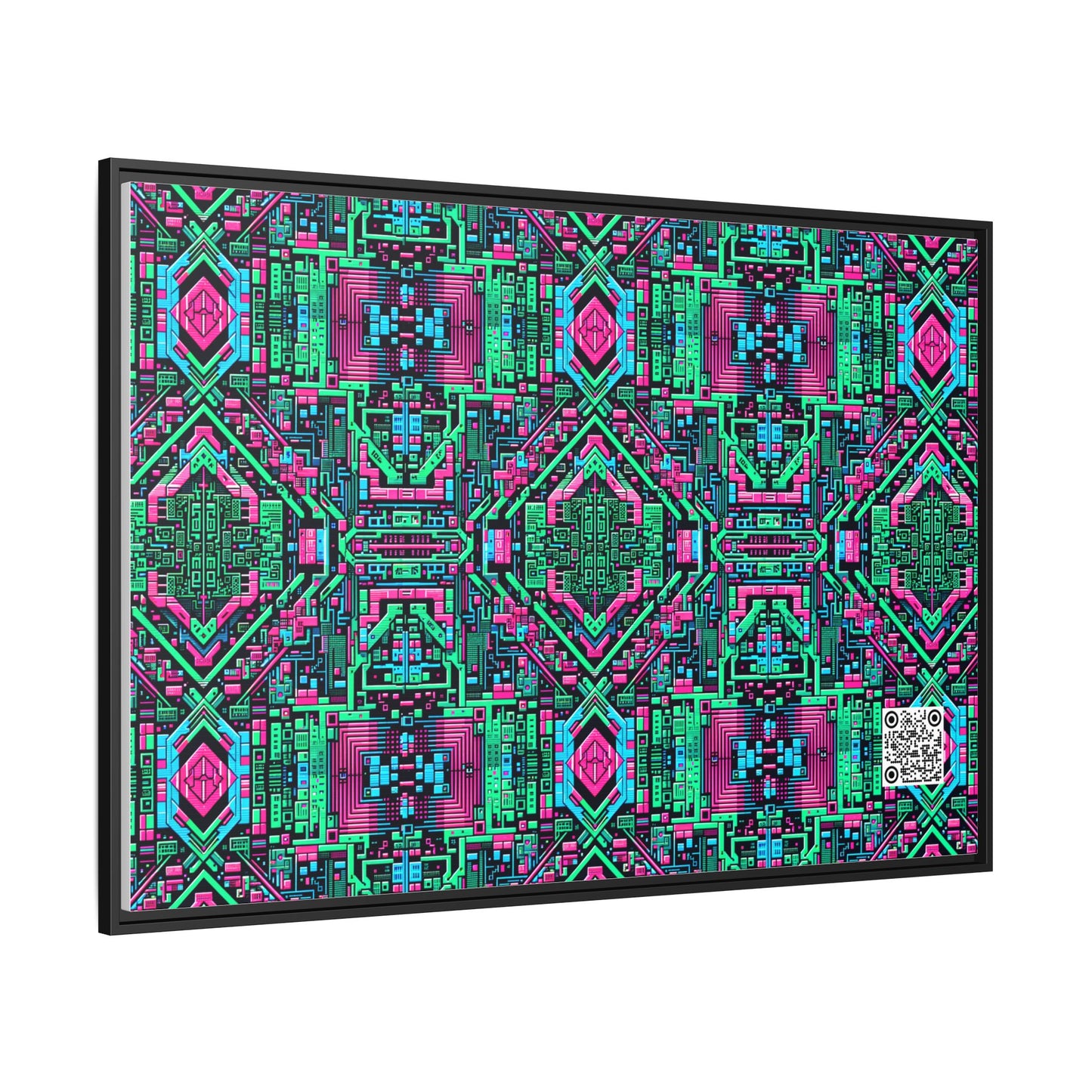 Digital Glitch Vibes Tech-Inspired Streetwear Matte Canvas, Framed (multi-Color) - 8404 Design-71 A
