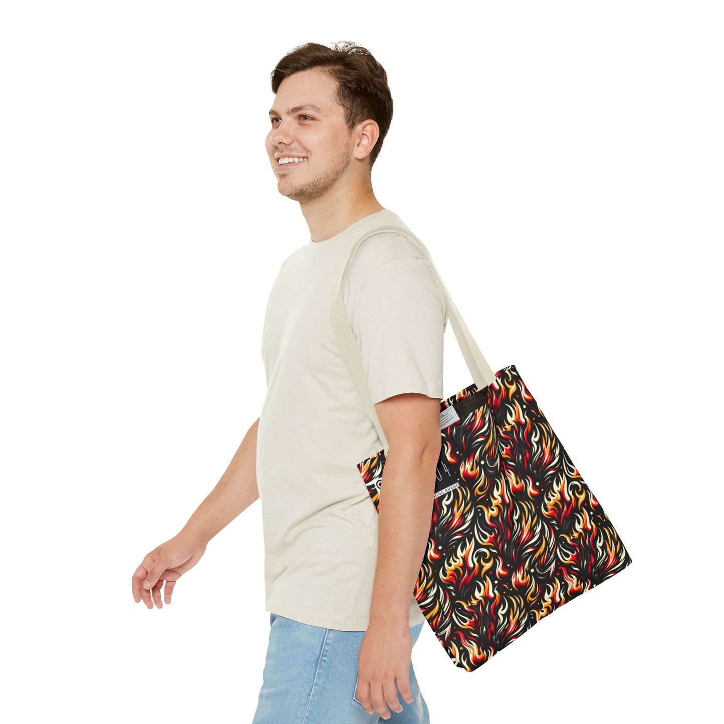 Fire & Flames Bold Streetwear Statement Tote Bag - 8404 Design-60